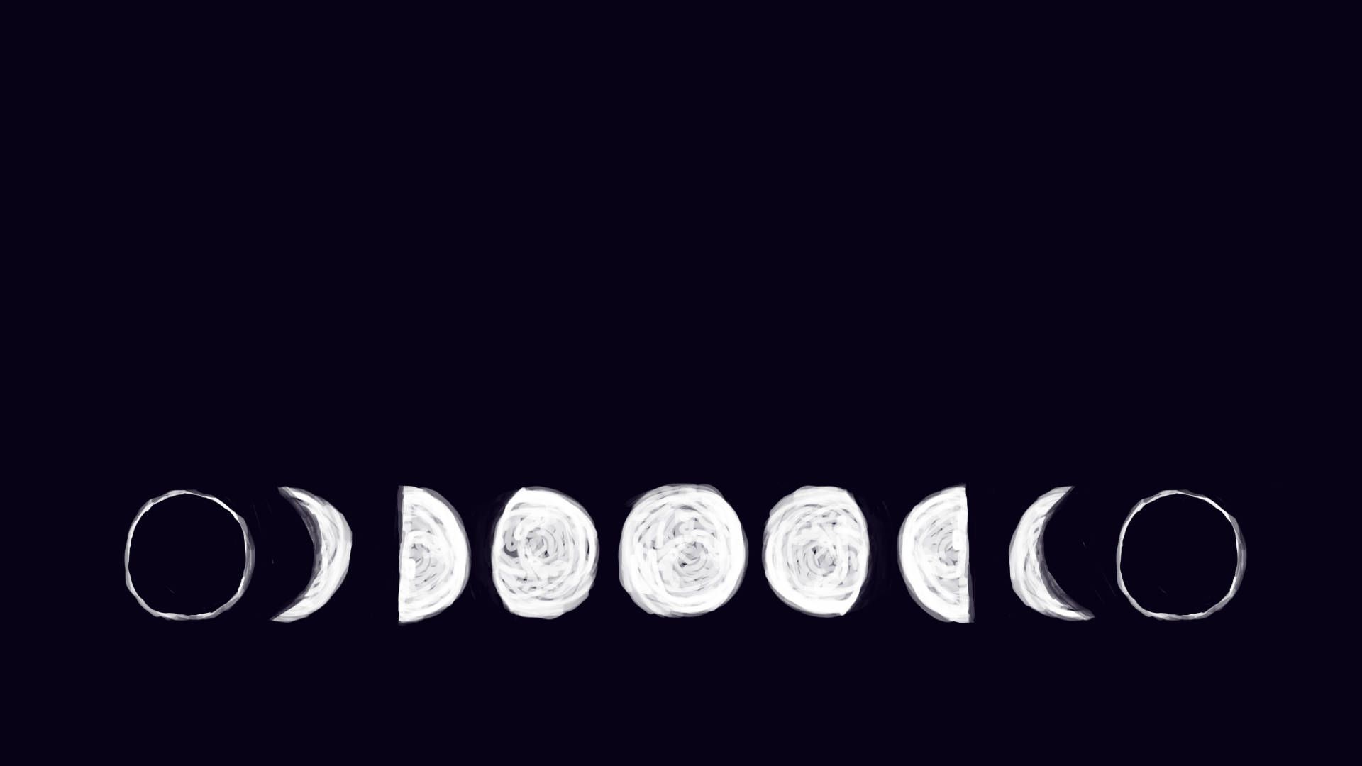 1920x1080 Download free Moon Phases Doodle Style Wallpaper
