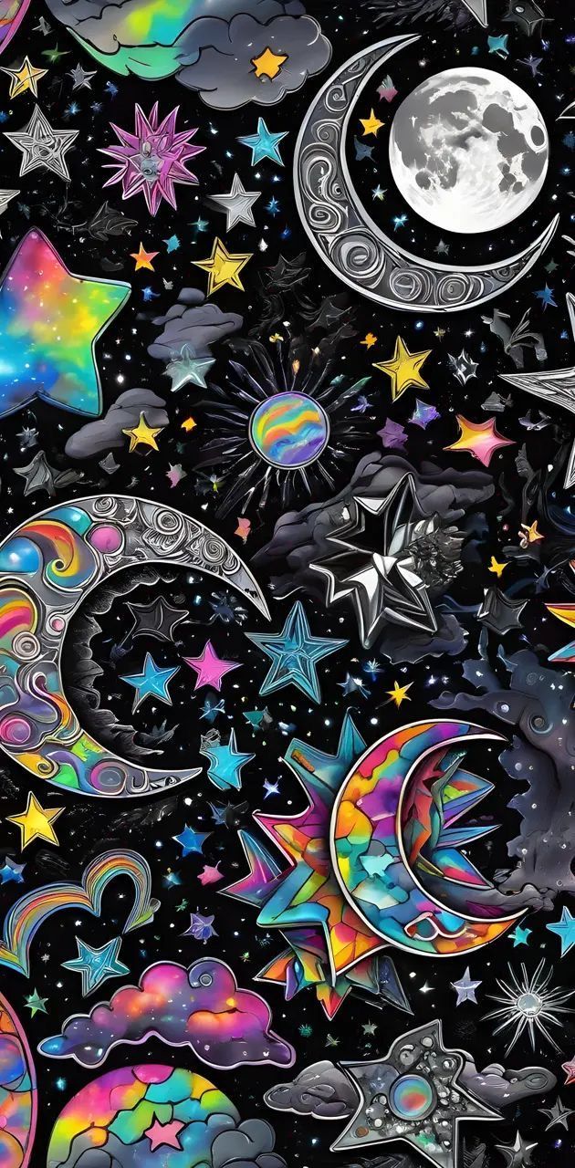 630x1280 Moon stars art. Arte yoga, Trippy iphone wallpaper, Cool wallpaper
