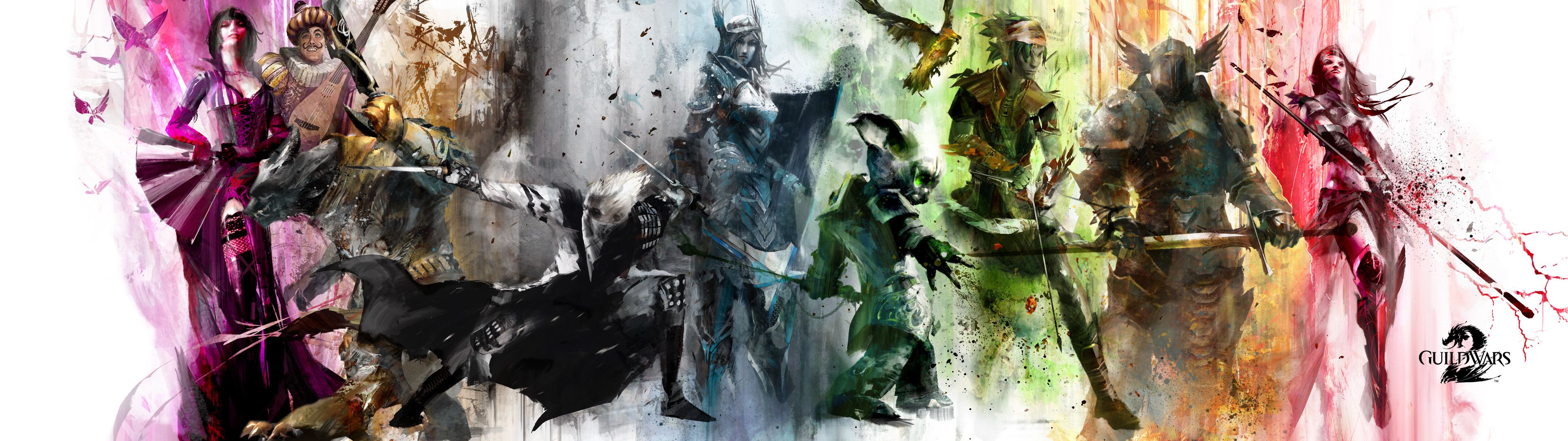 3840x1080 Purple Llama's Guild Wars 2 Desktop Wallpaper