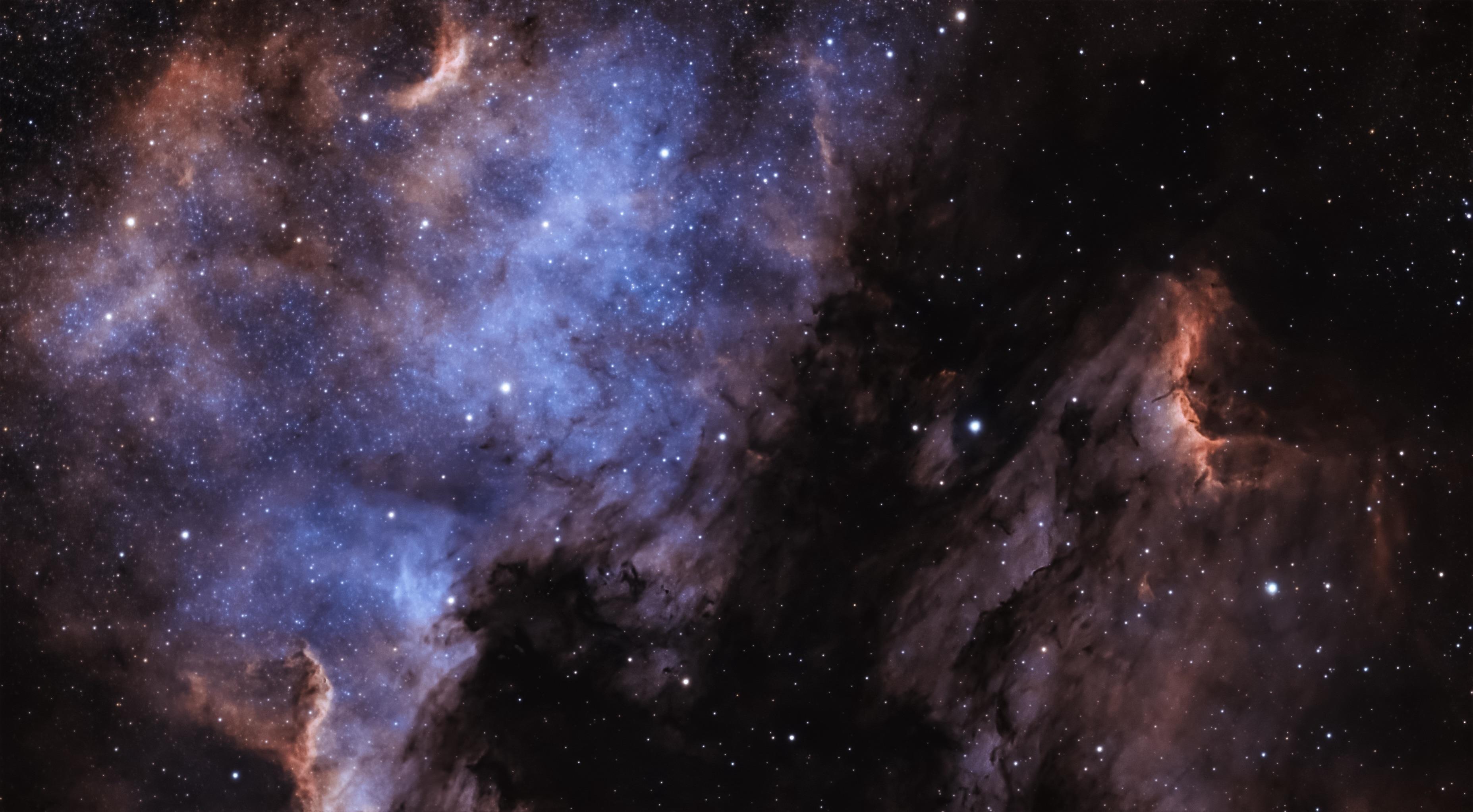 3709x2046 The North America Nebula (NGC 7000) in different color paletts