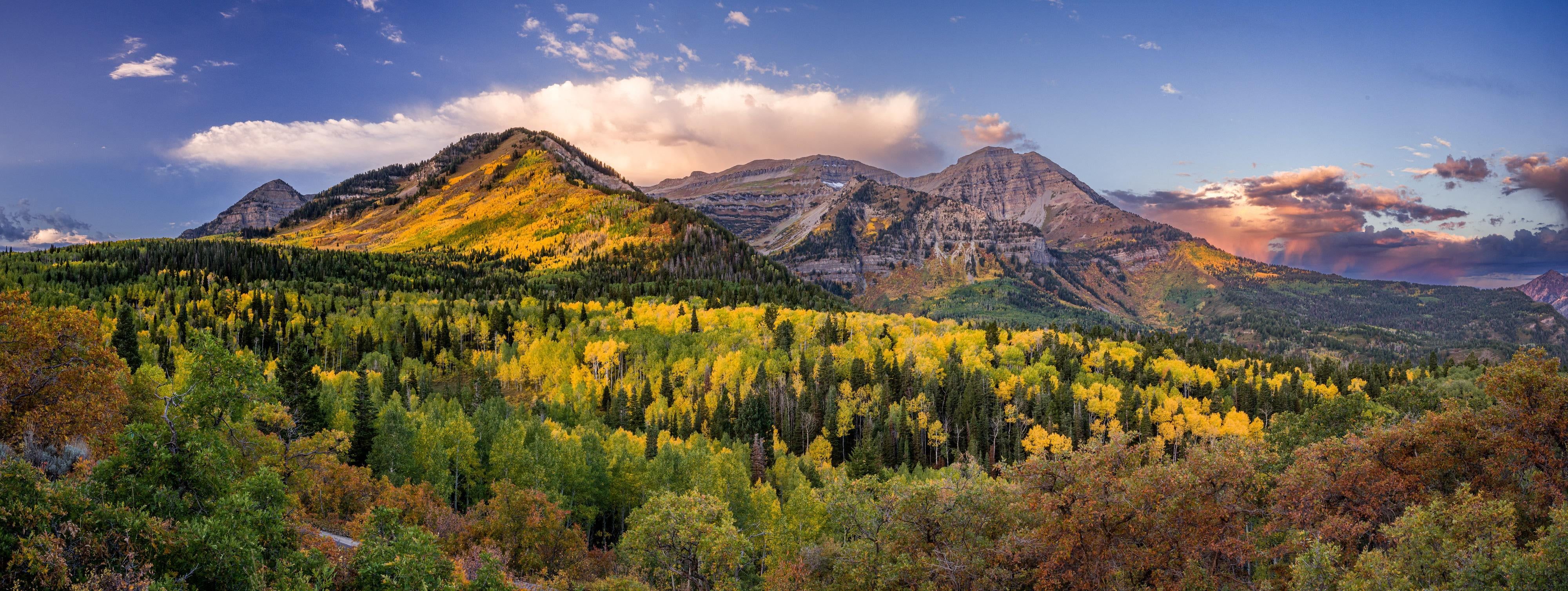 4000x1508 Just Before A Fall Dawn Wasatch Mountains, Utah [4000x1508] [OC]