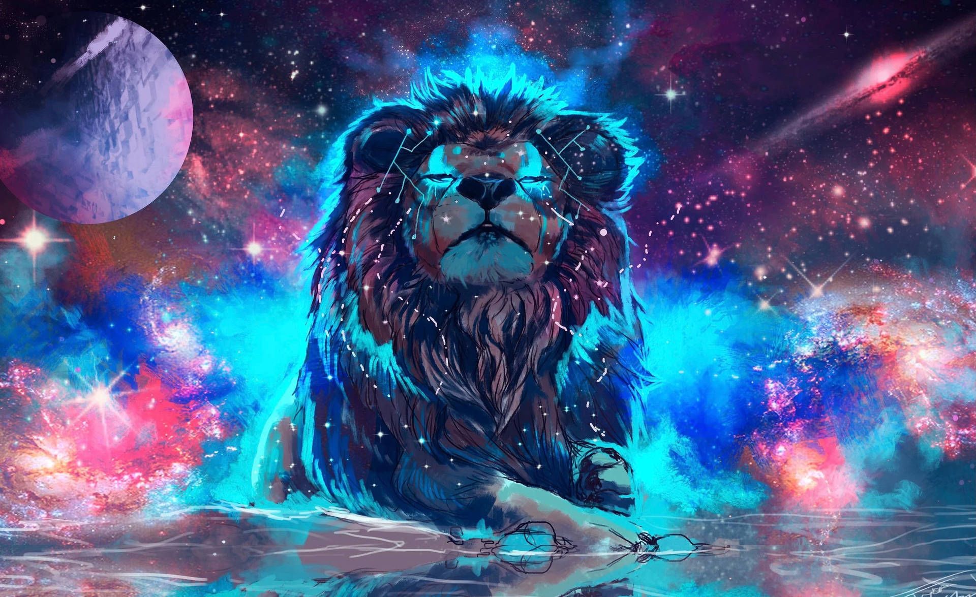 1920x1175 Galaxy Lion Wallpaper