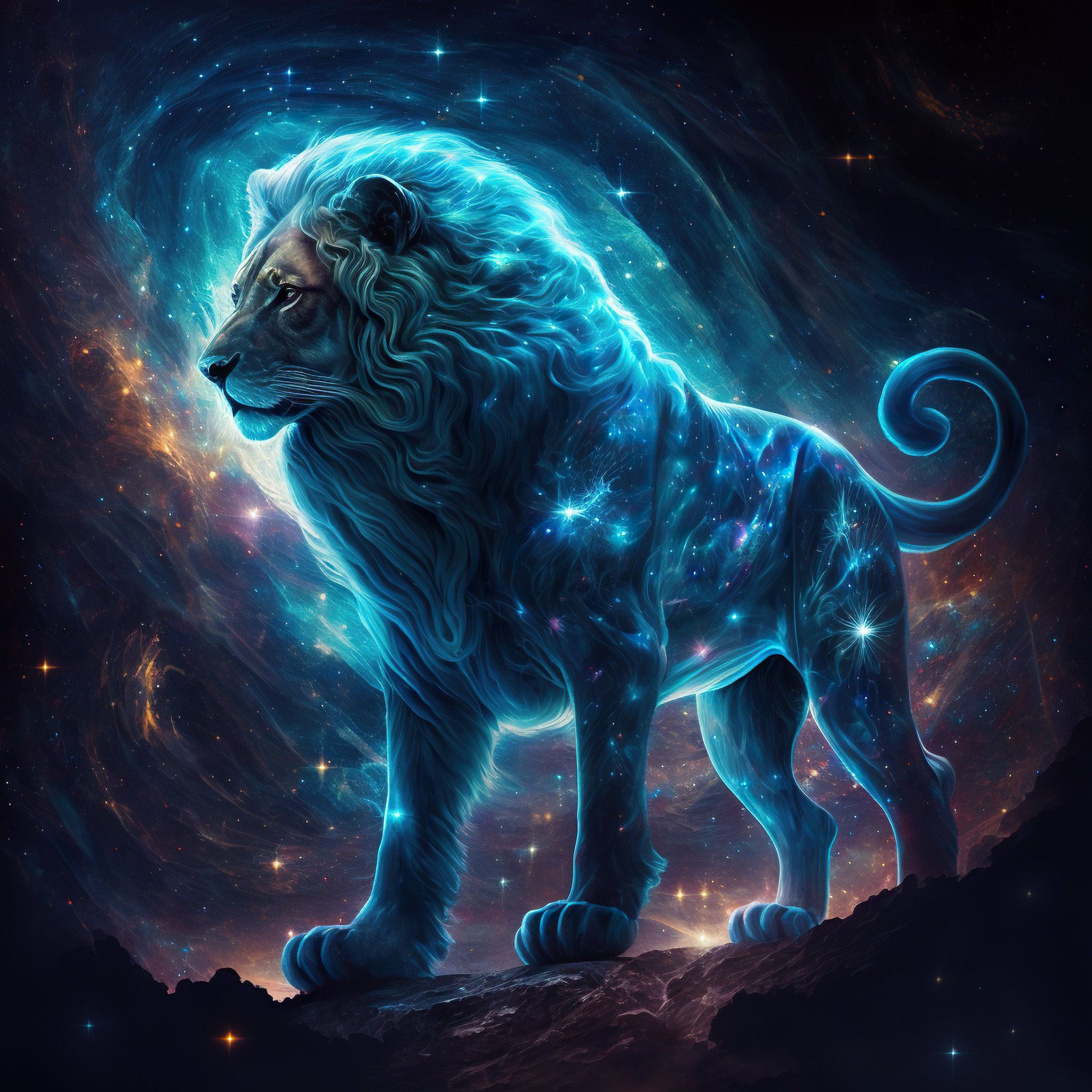 2048x2048 Nebula Lion High Resolution Digital Download