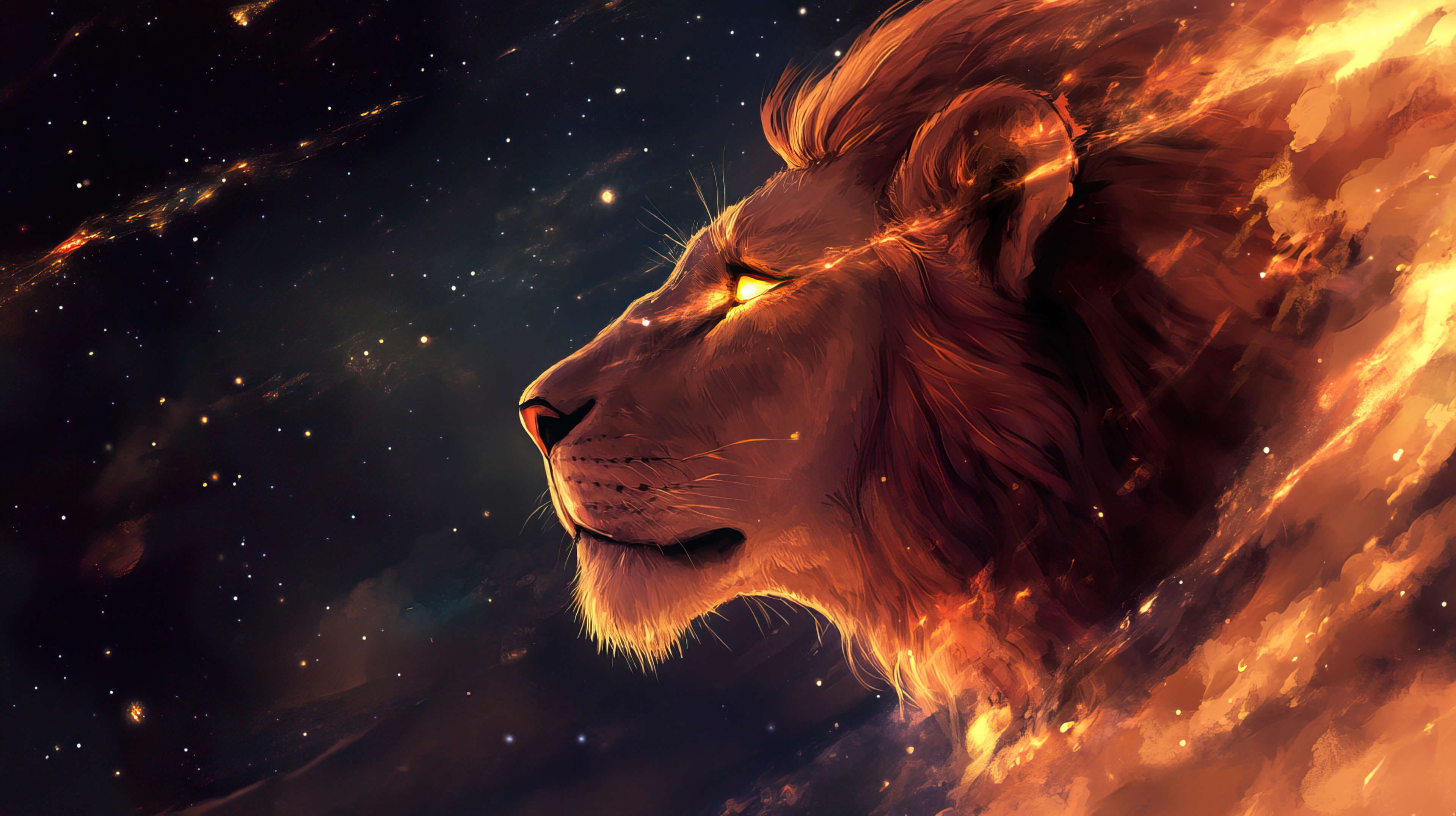 3840x2152 Galaxy Lion Wallpaper, Free, 4k