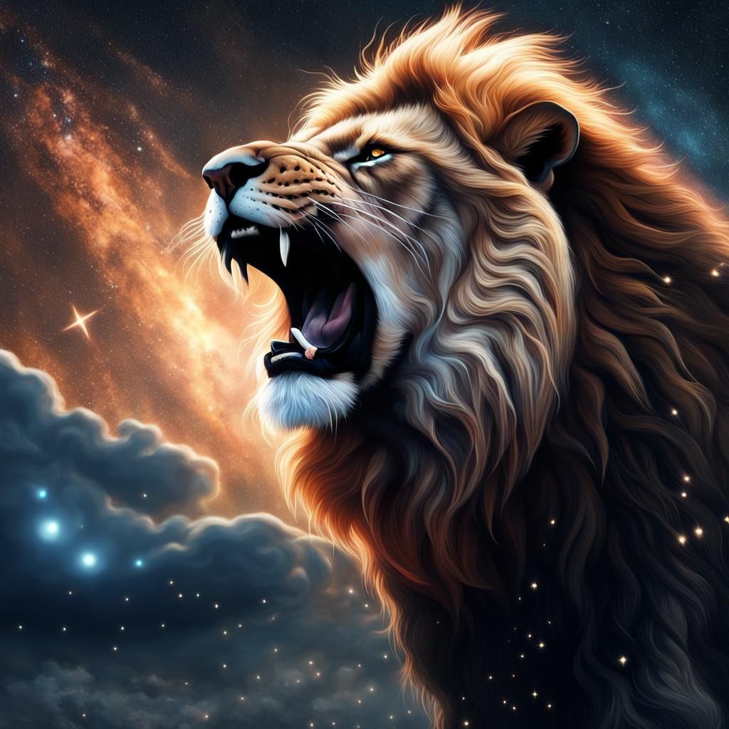 1024x1024 Roaring galaxy lion