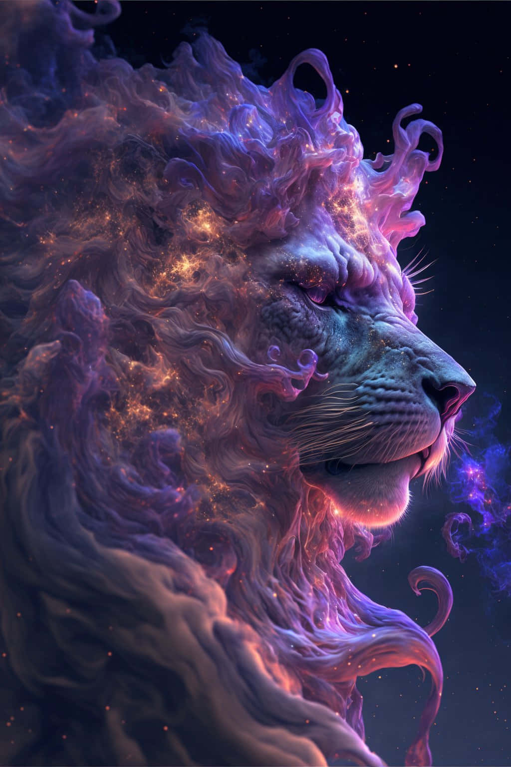 1024x1536 Download Galaxy Lion Background
