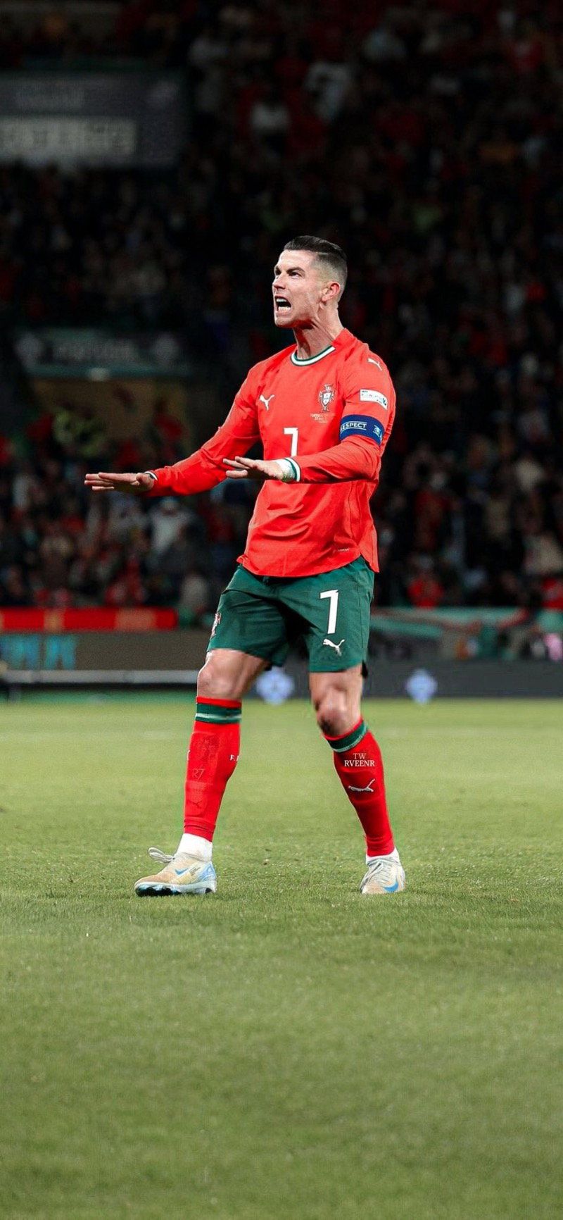 800x1732 Cristiano Ronaldo celebrating for Portugal Football Wallpaper