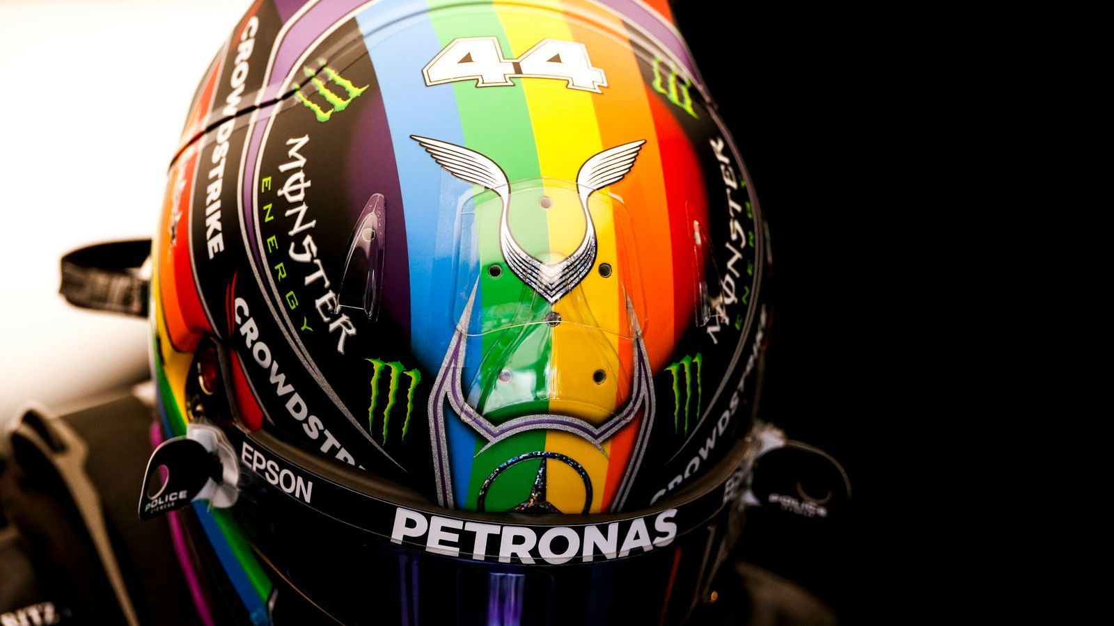 1600x900 Qatar GP: Lewis Hamilton Receives Praise For Wearing Rainbow Coloured Helmet During Friday Practice