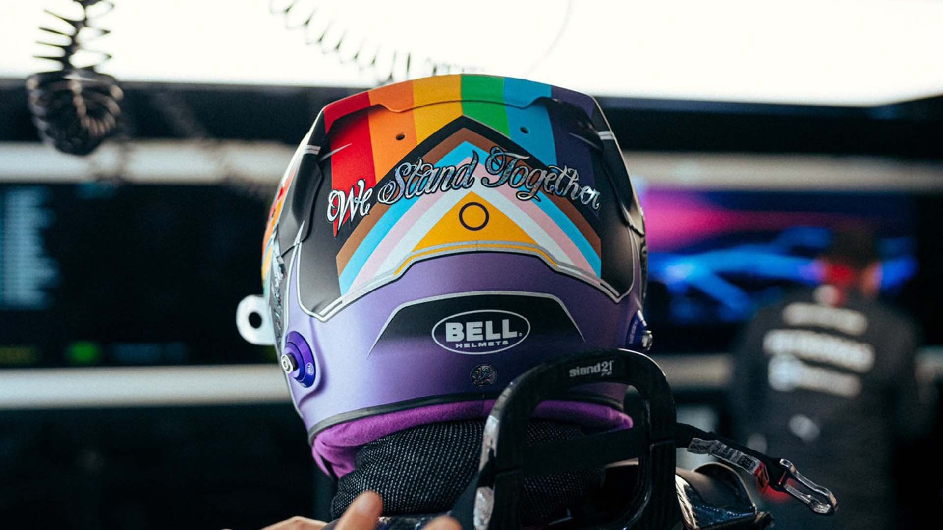 1920x1080 Hamilton Is Wearing a Helmet In Support LGBTQ+ Rights for Qatar F1 GP