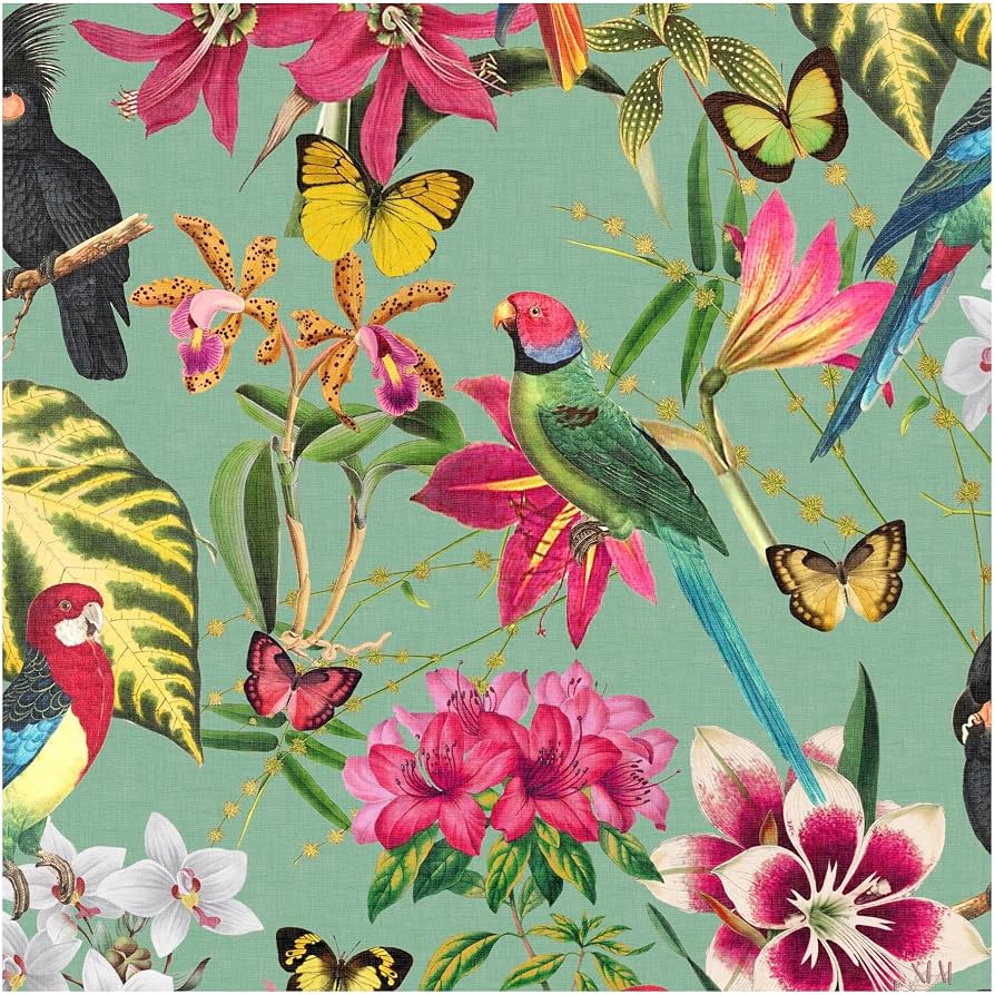 894x894 Graham & Brown Envy Paradiso Multi Removable Wallpaper, Green