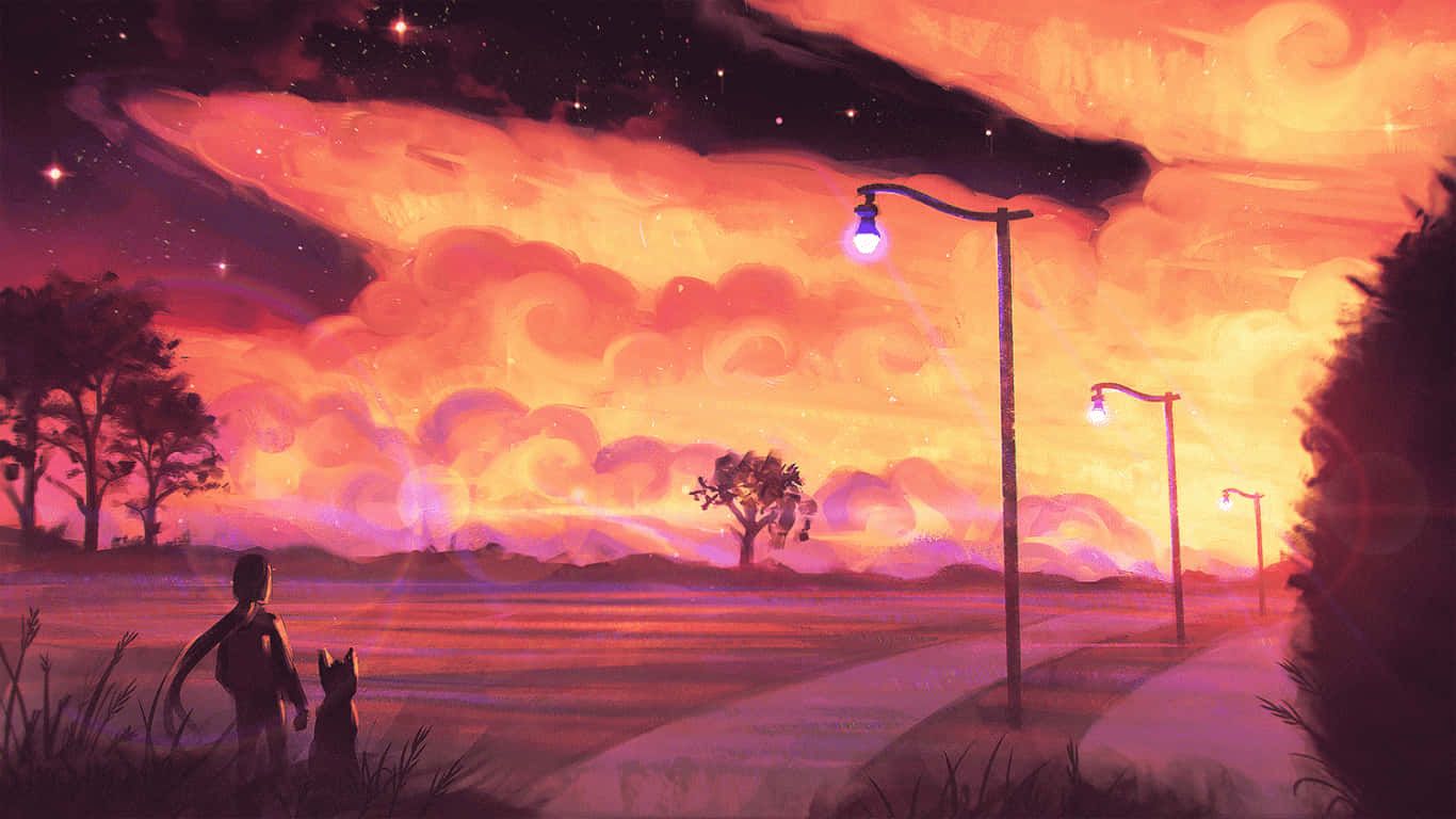 1366x768 Summer Lofi Desktop Wallpaper