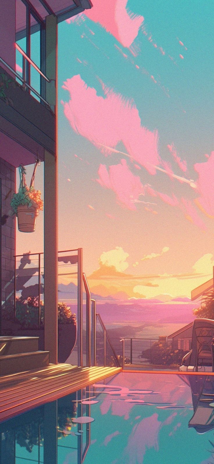 736x1592 Summer Anime Aesthetic Wallpaper