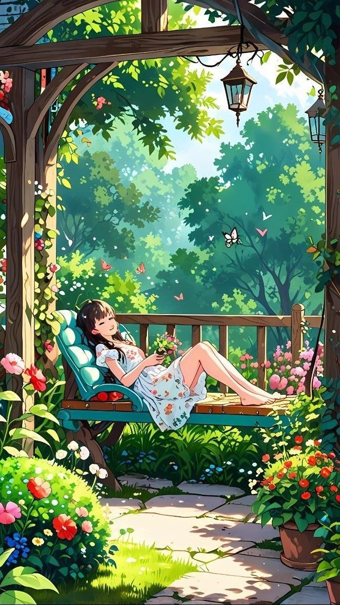 674x1200 Summer forest cartoon art. Summer lofi wallpaper, Summer river scene illustration, Dreamy art