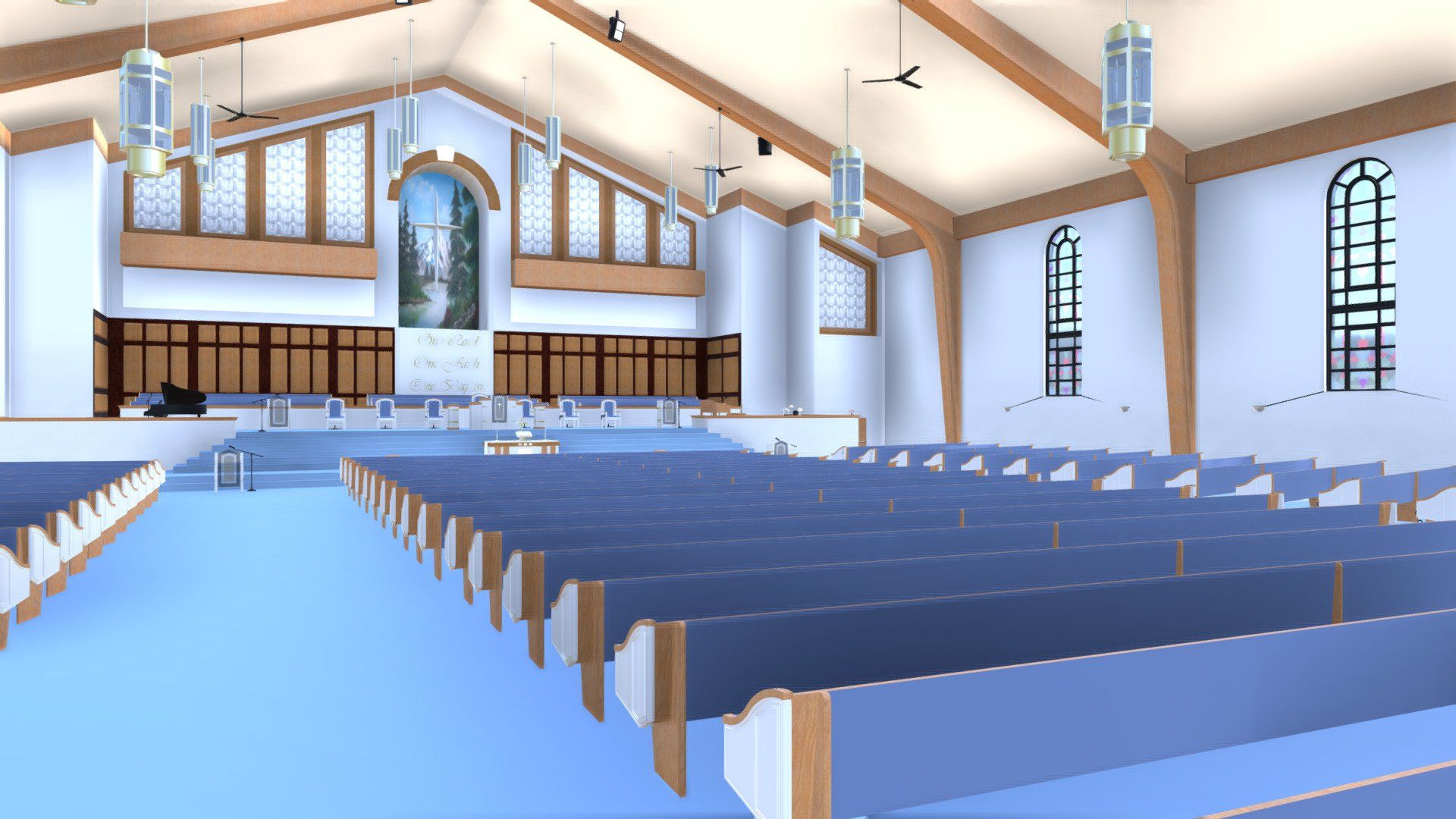1920x1080 Gospel Baptist Church Free 3D model by