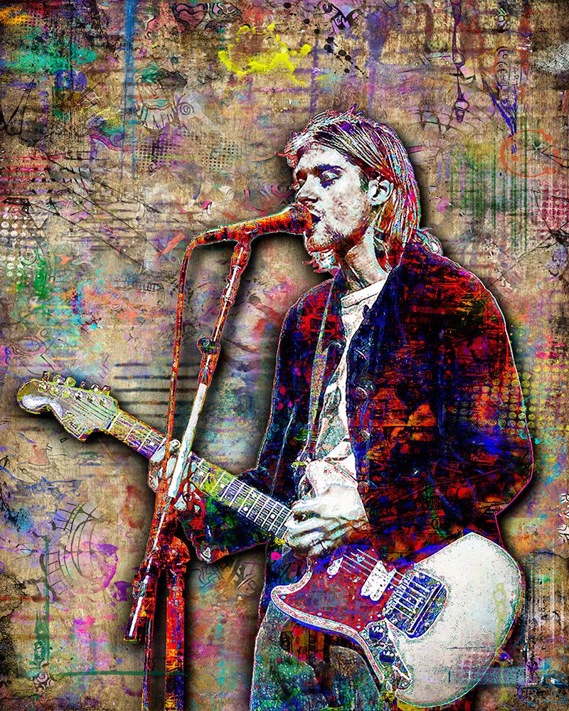 800x1000 Kurt Cobain Poster, Nirvana Grunge Kurt Cobain Poster Tribute Fine Art