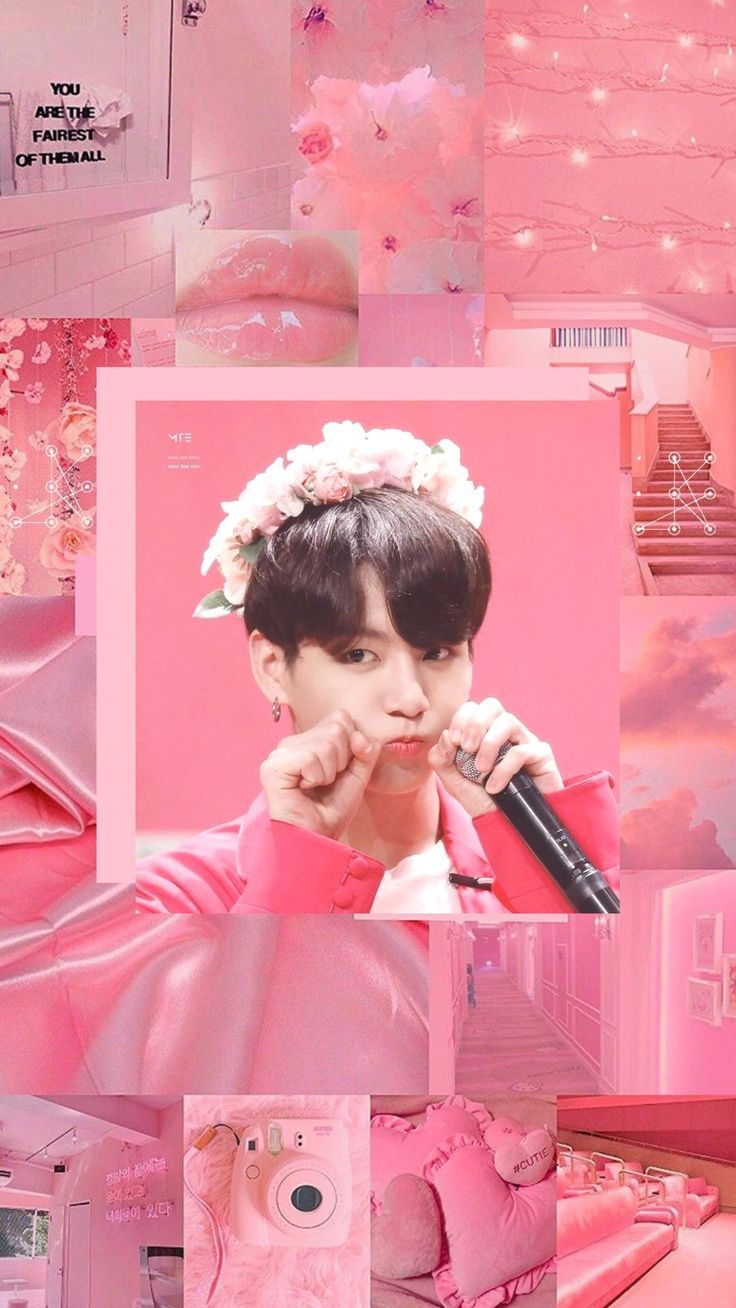 736x1308 Pink Aesthetic Jungkook Wallpaper