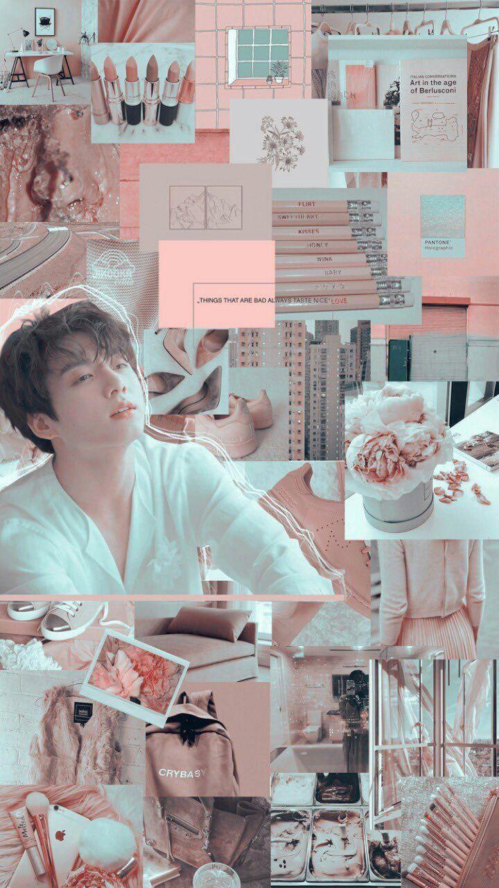 720x1280 Jungkook Pink Aesthetic Wallpaper