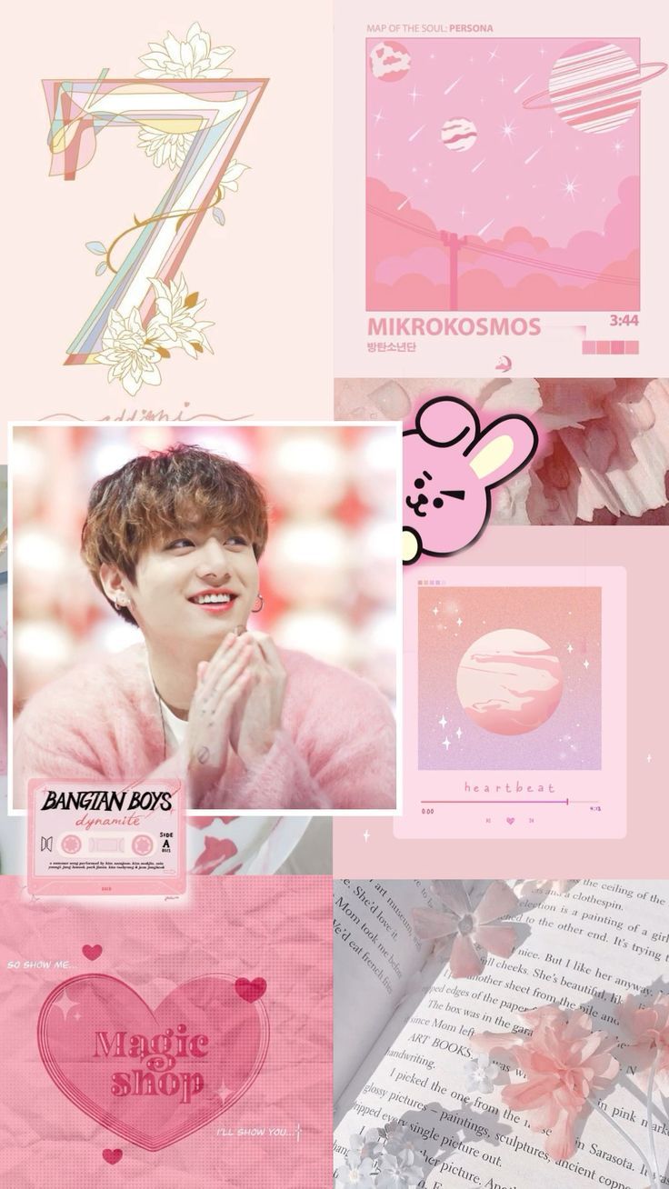 736x1308 Wallpaper aesthetics pink, JK -BTS