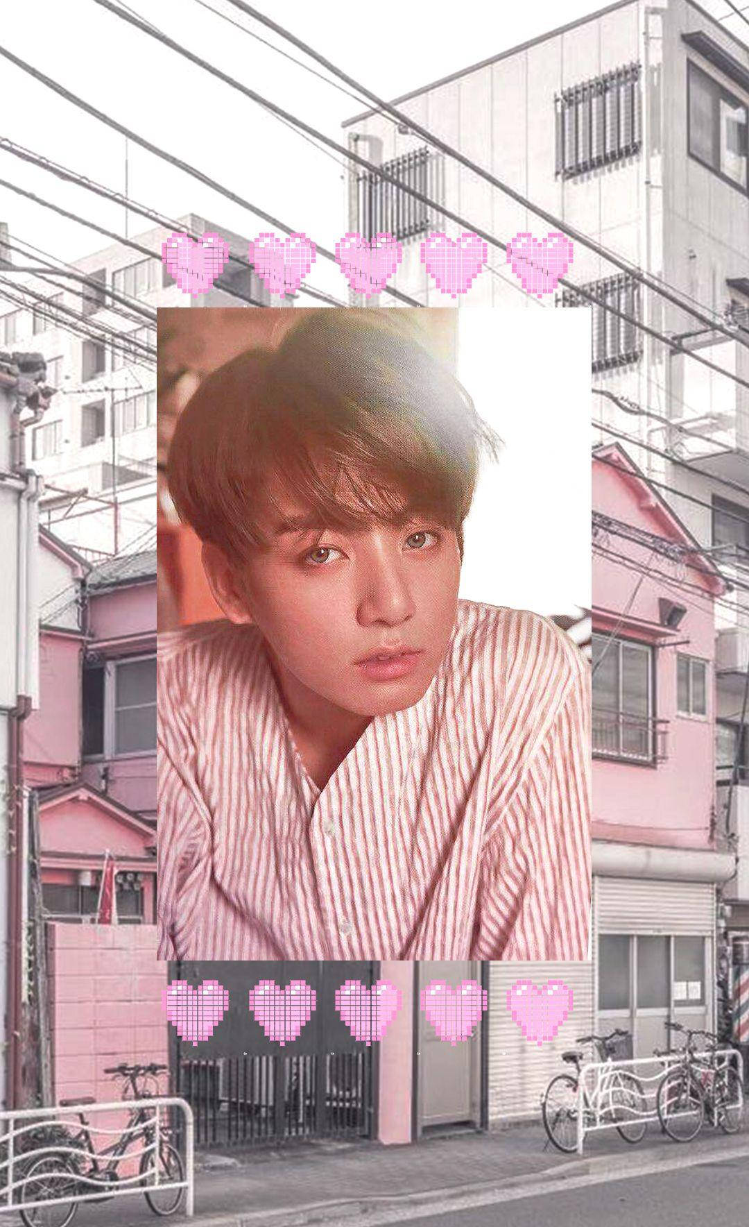 1080x1768 Pink Jungkook Aesthetic Wallpaper