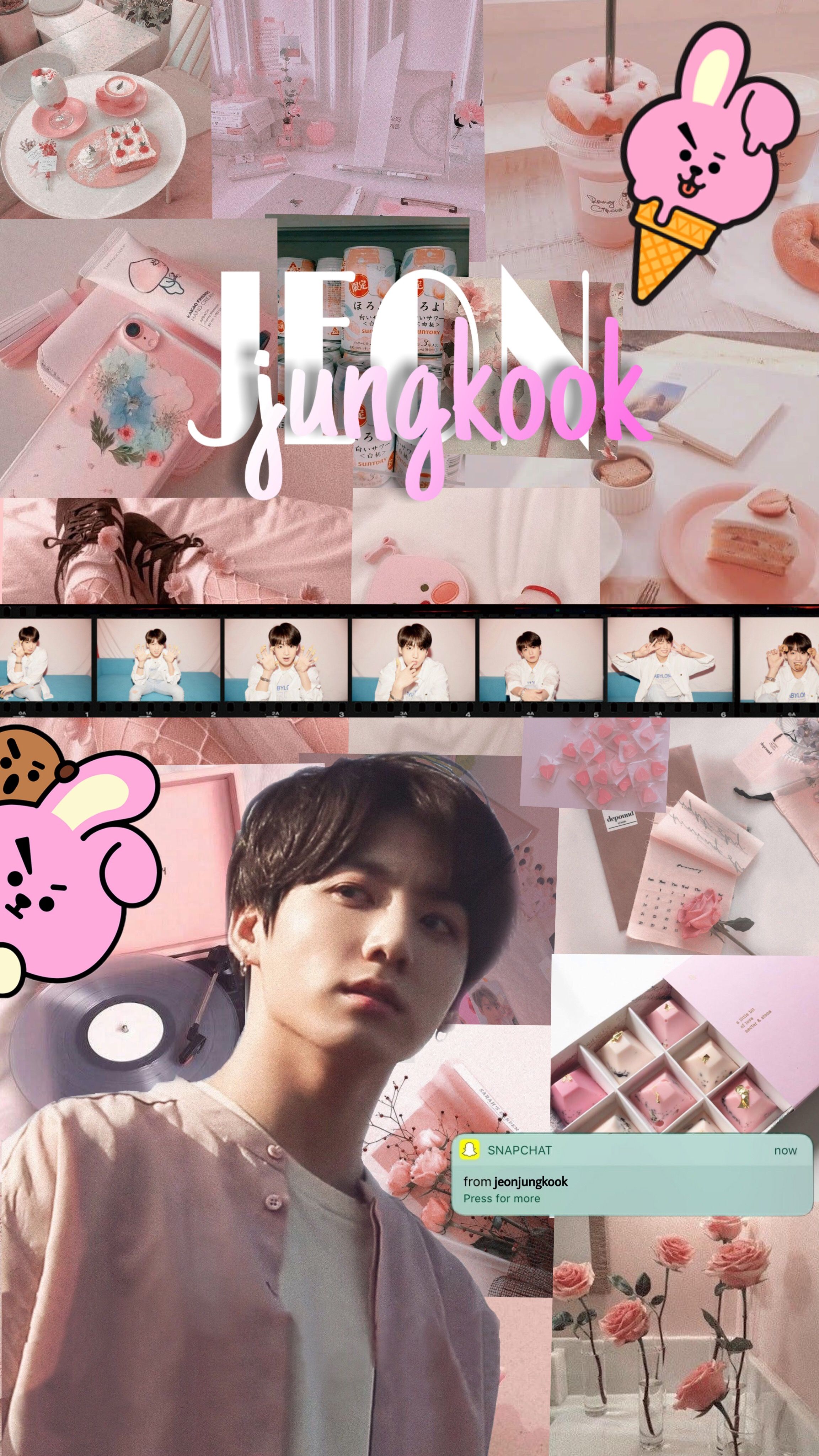 2304x4096 Jungkook BTS Pink Aesthetic Wallpaper