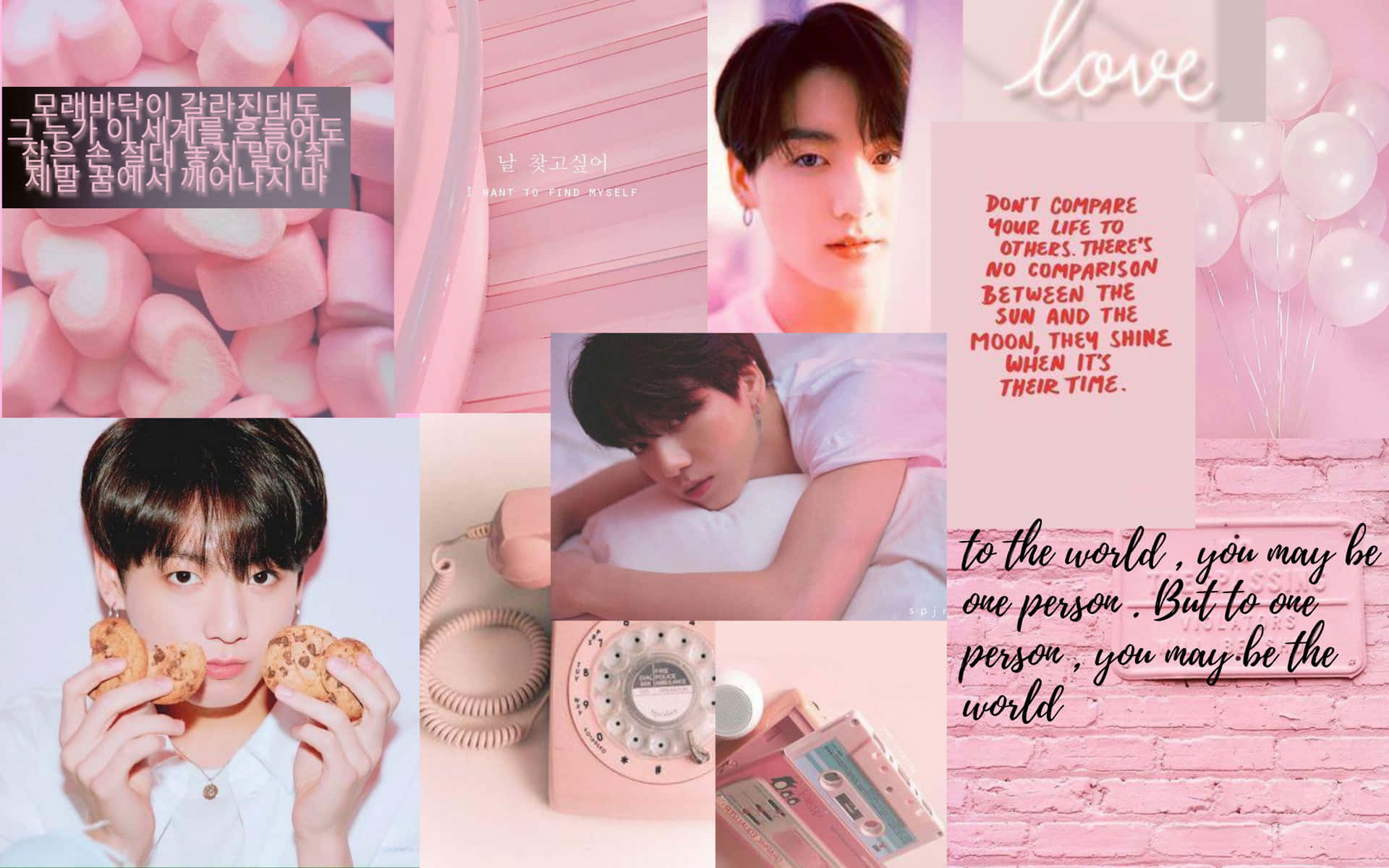 1920x1200 Jungkook Pink Aesthetic Desktop Wallpaper