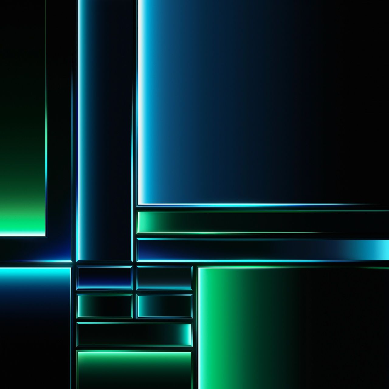 1280x1280 Grid Wallpaper 4K, Dark theme, Green background