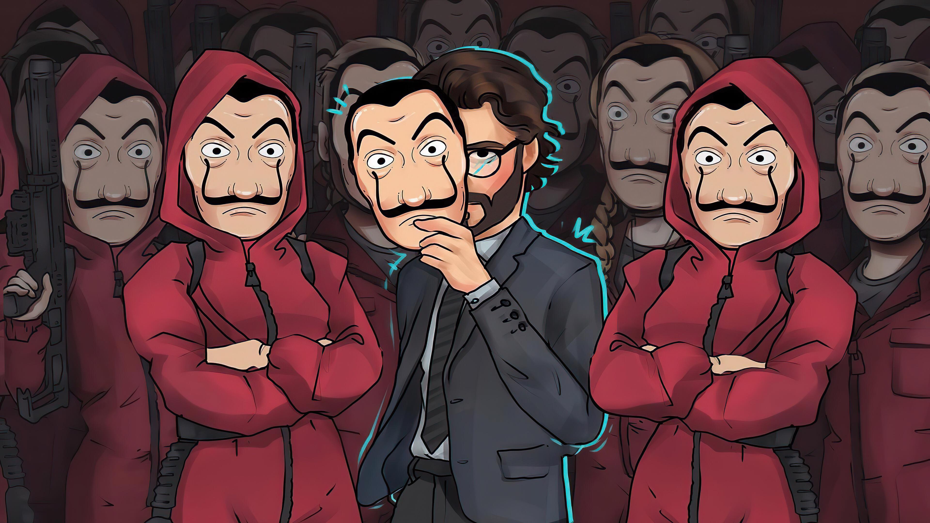 3840x2160 Money Heist Team [3840x2160]
