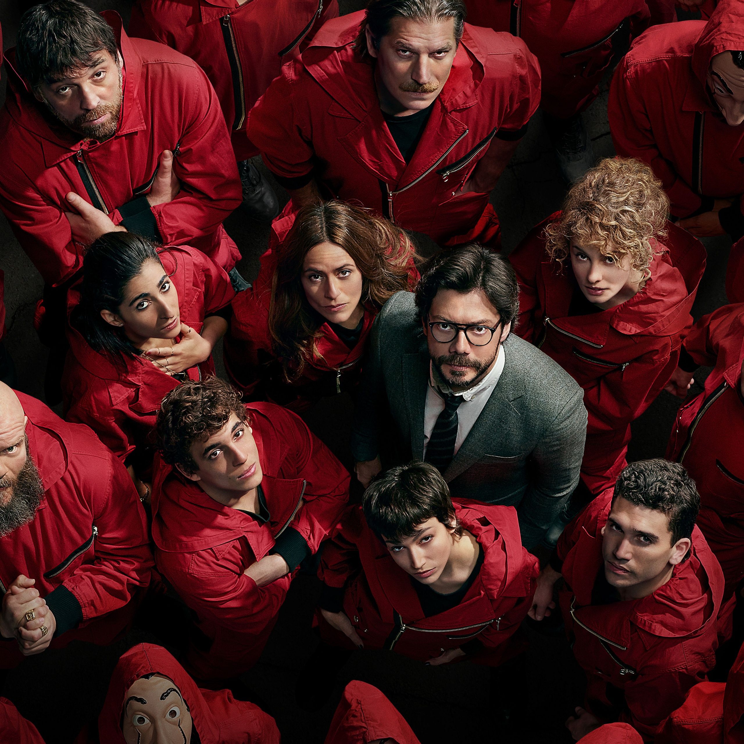 2560x2560 Money Heist Wallpaper 4K, Alvaro Morte as The Professor