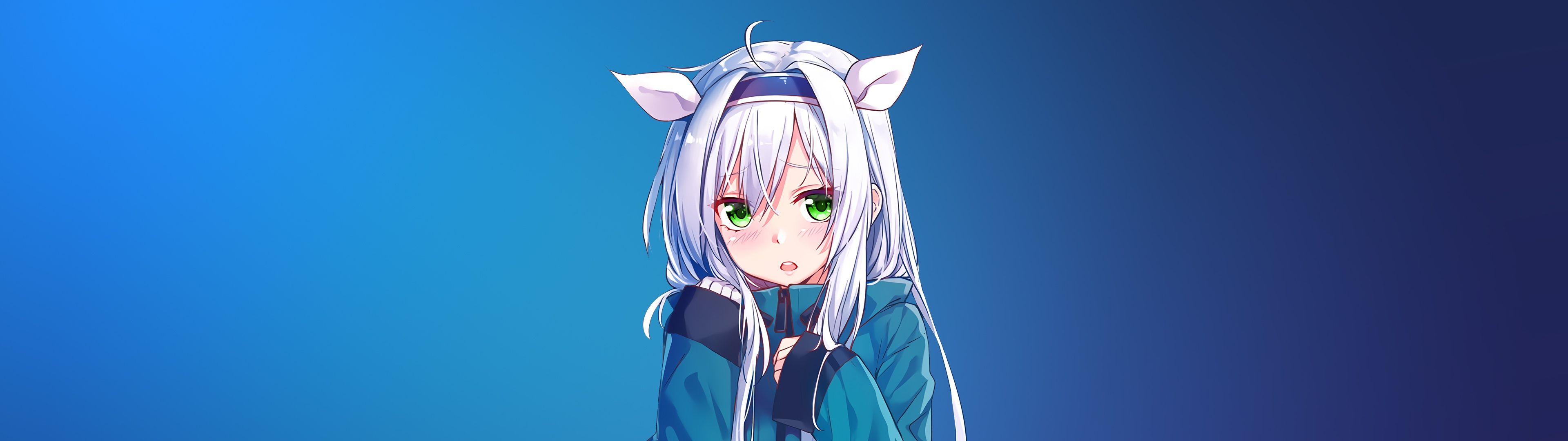 3840x1080 Sistine Fibel Wallpaper 4K, Anime girl, Blue aesthetic