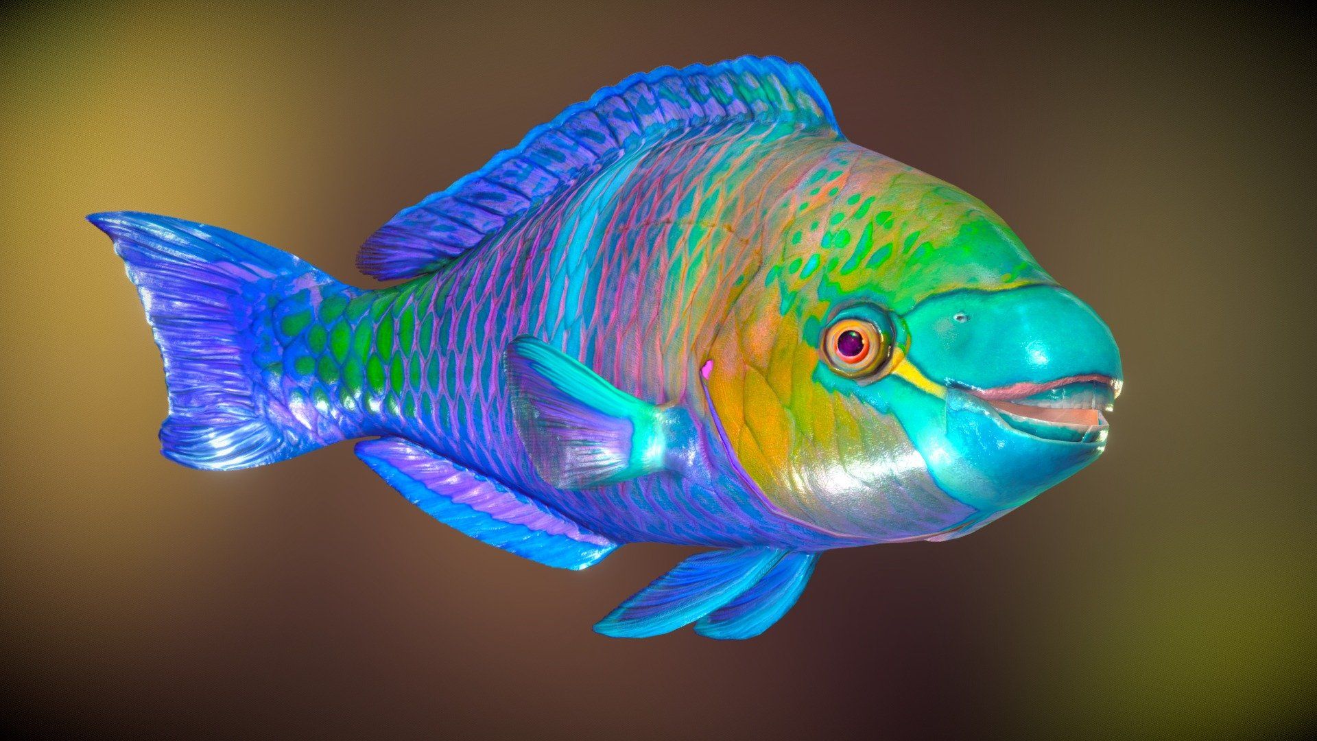 1920x1080 Parrotfish Lowpoly model model by Alex Bereschuk [1ea0e1c]
