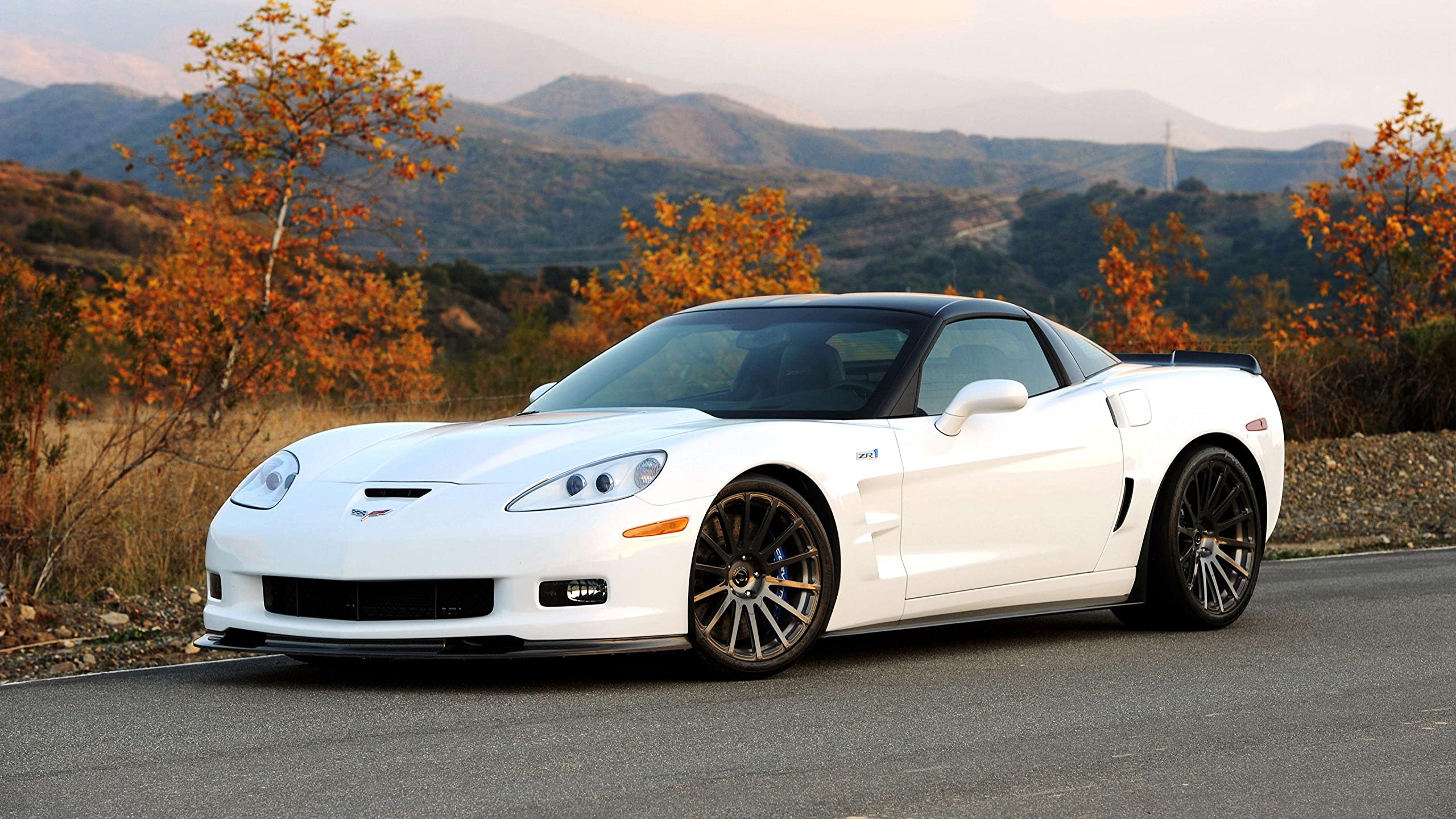 2560x1440 Palmetto Posters 24x36 Poster: Hennessey Chevrolet Corvette zr1 c6 White Side View 108398: Posters & Prints