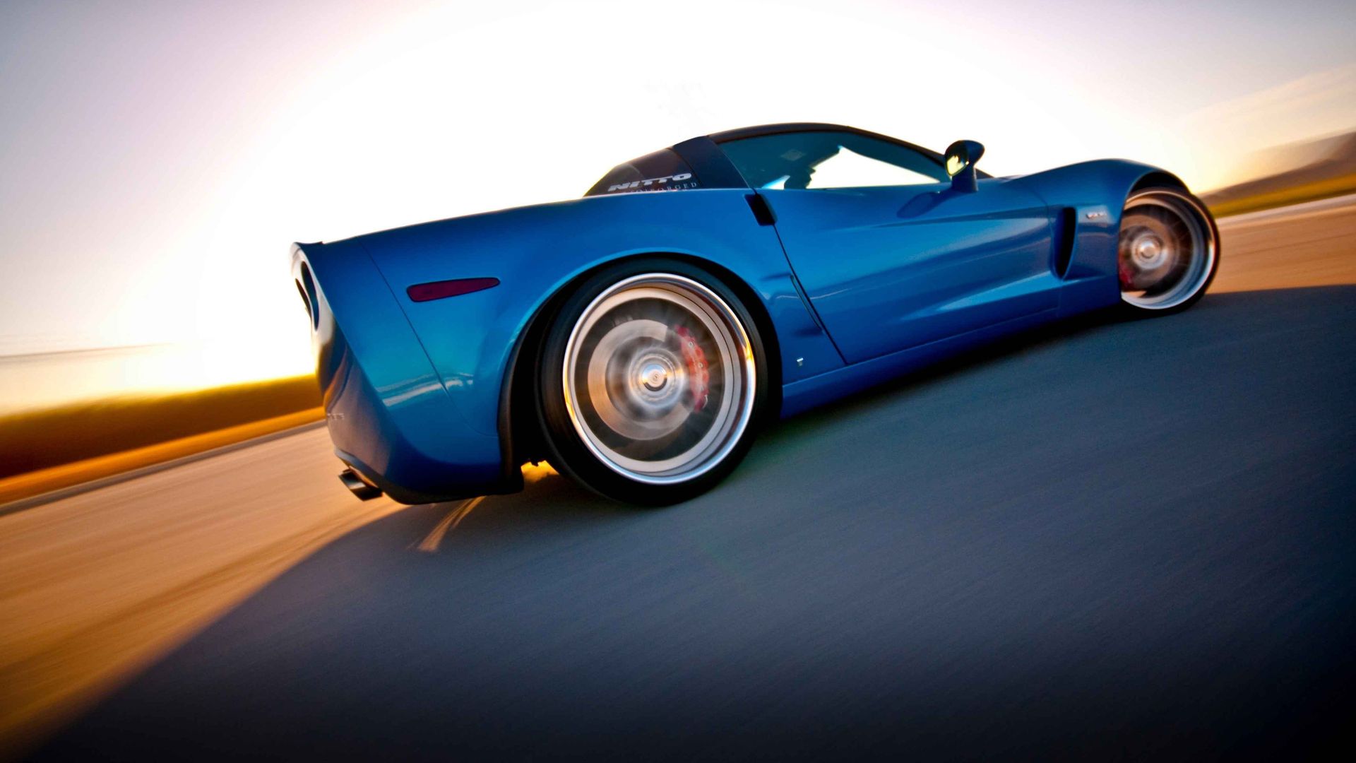 1920x1080 Blue Corvette Wallpaper