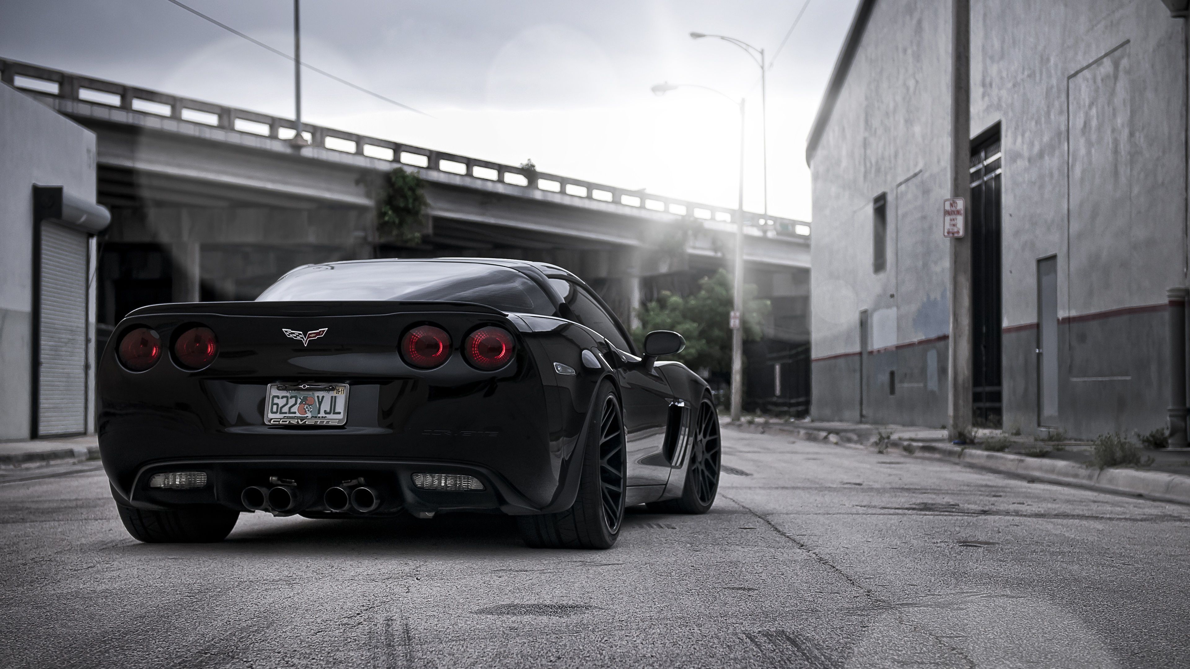 3840x2160 Black Chevrolet Corvette ZR1 (C6)