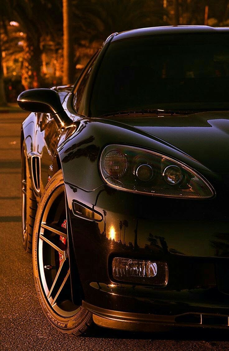 736x1127 Chevrolet Corvette on. Black sports car at night, Dream car inspiration, Luxury black