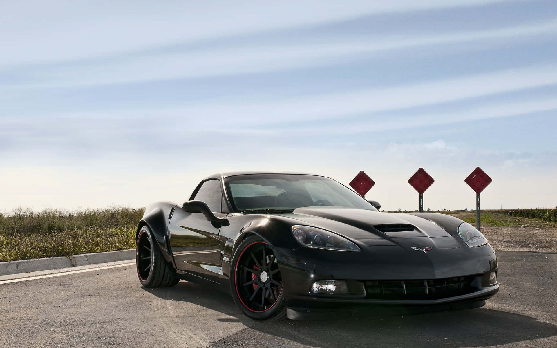 1920x1200 Download Stunning Chevrolet Corvette C6 In Open Road Wallpaper