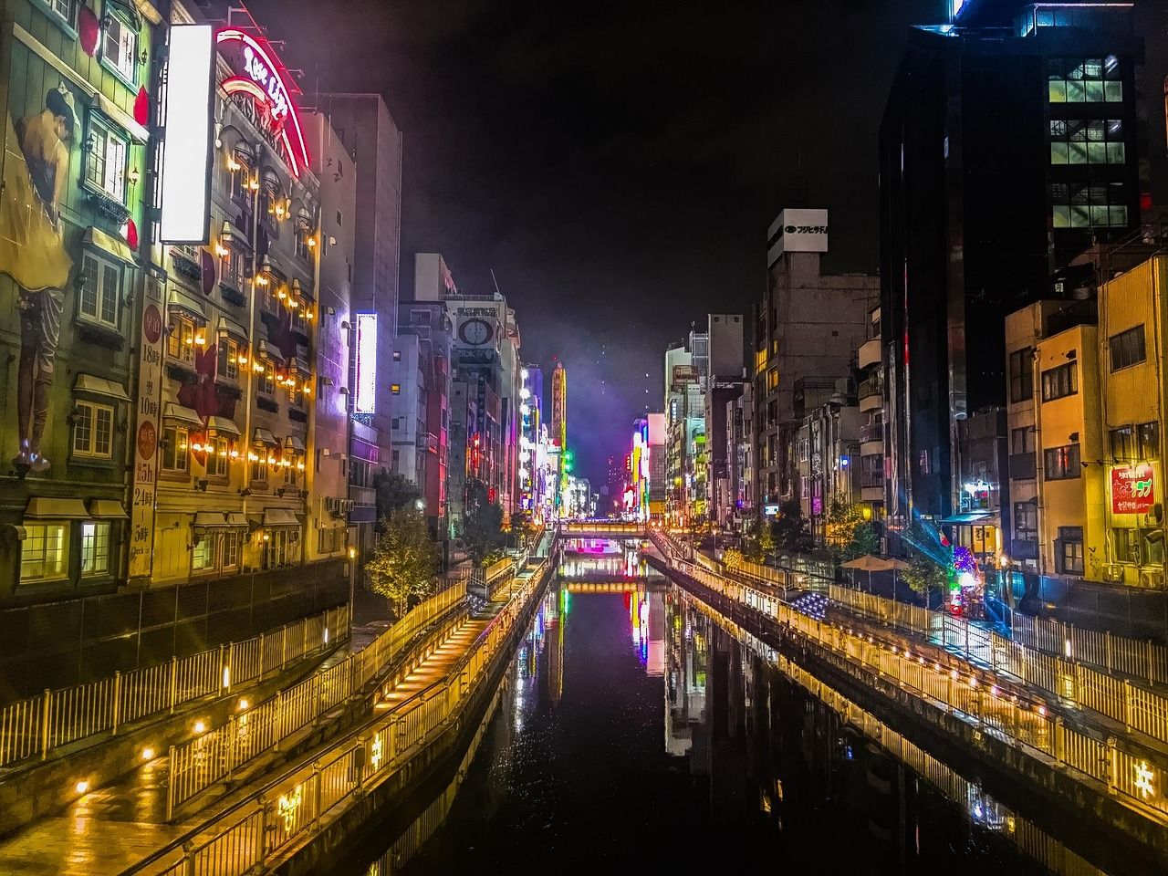 1280x960 Night View Japan Osaka