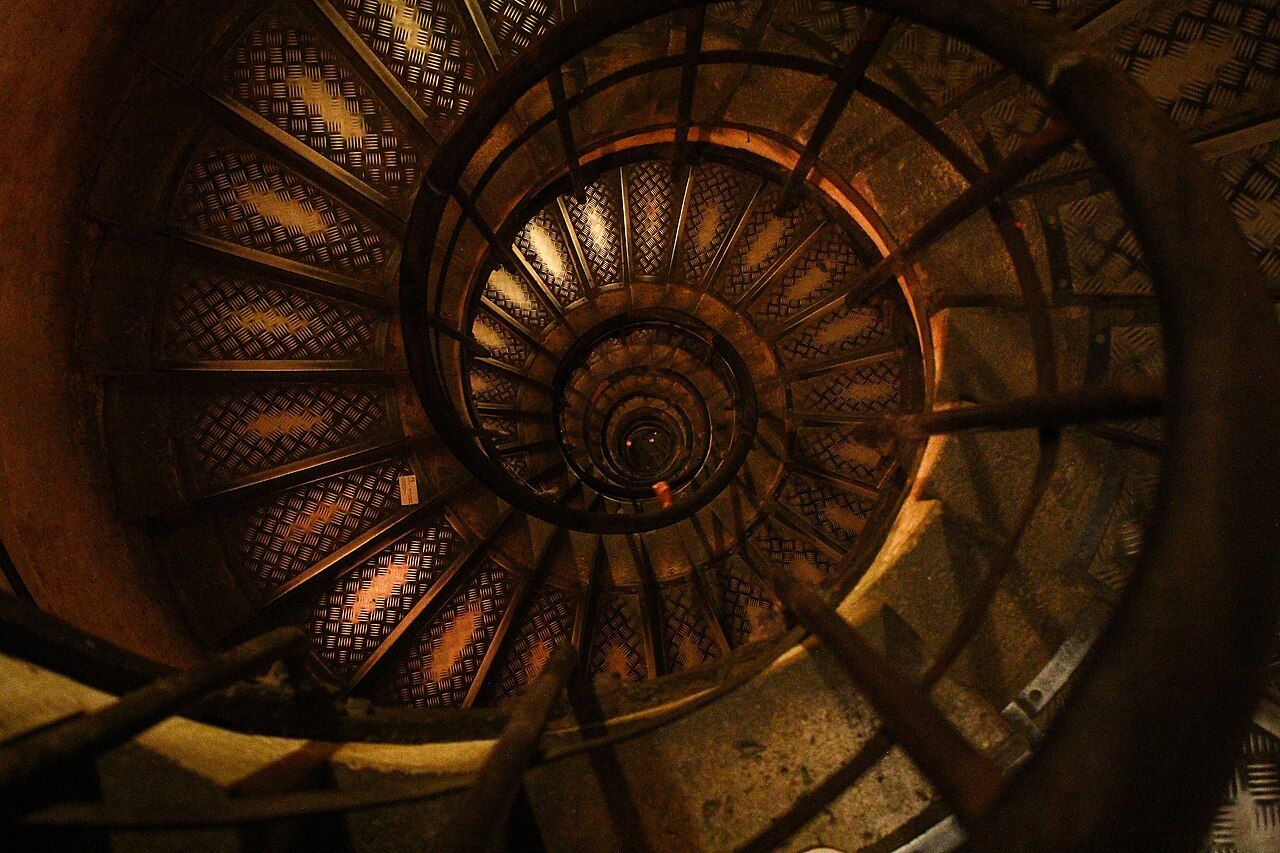 1280x853 A worn spiral staircase