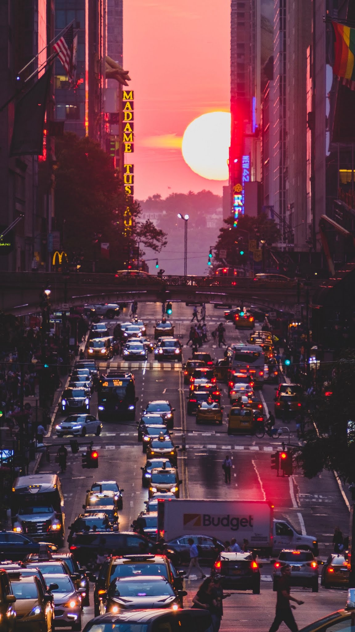 1152x2048 New York City street sunset Mobile Wallpaper Mobile Walls
