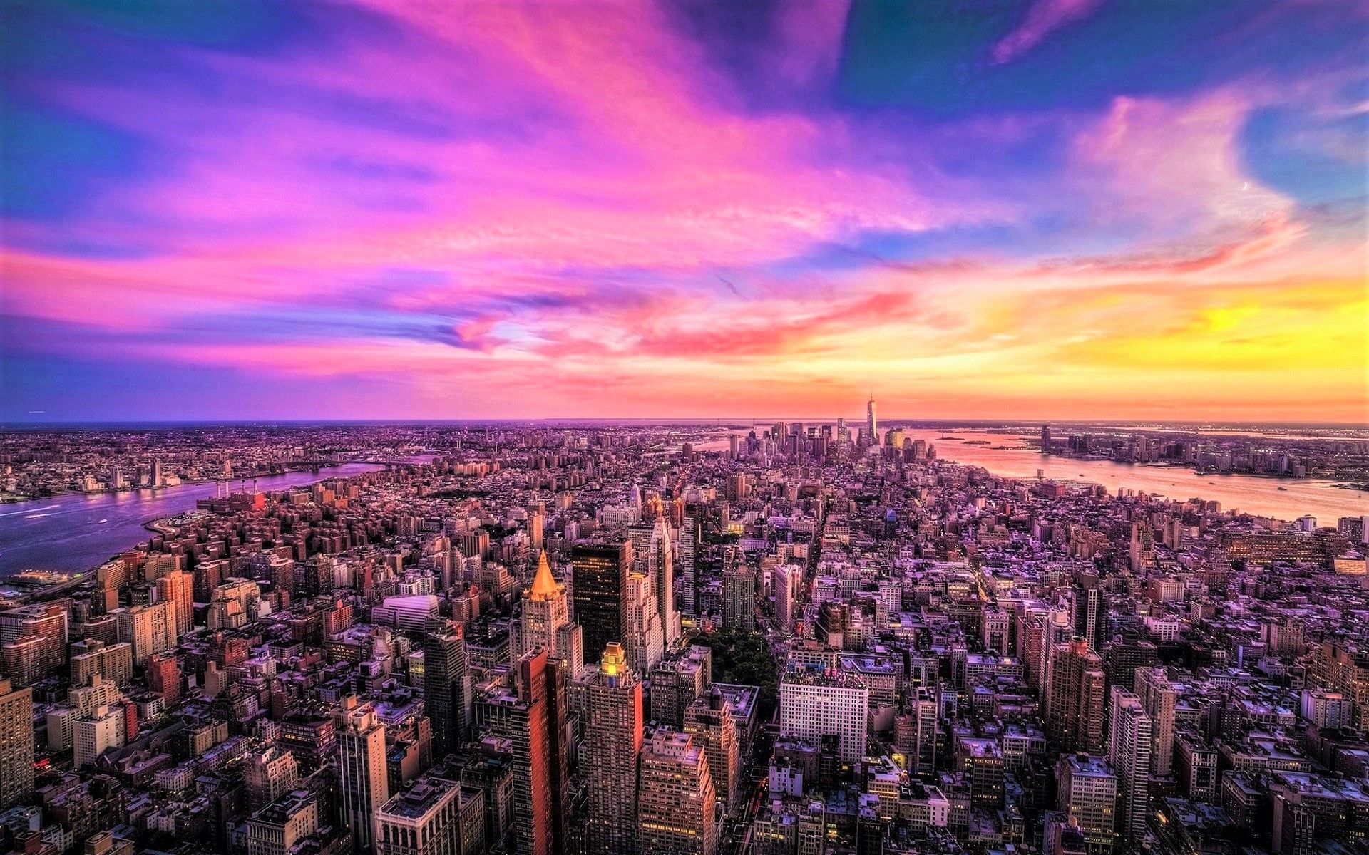 1920x1200 New York City Skyline at Sunset