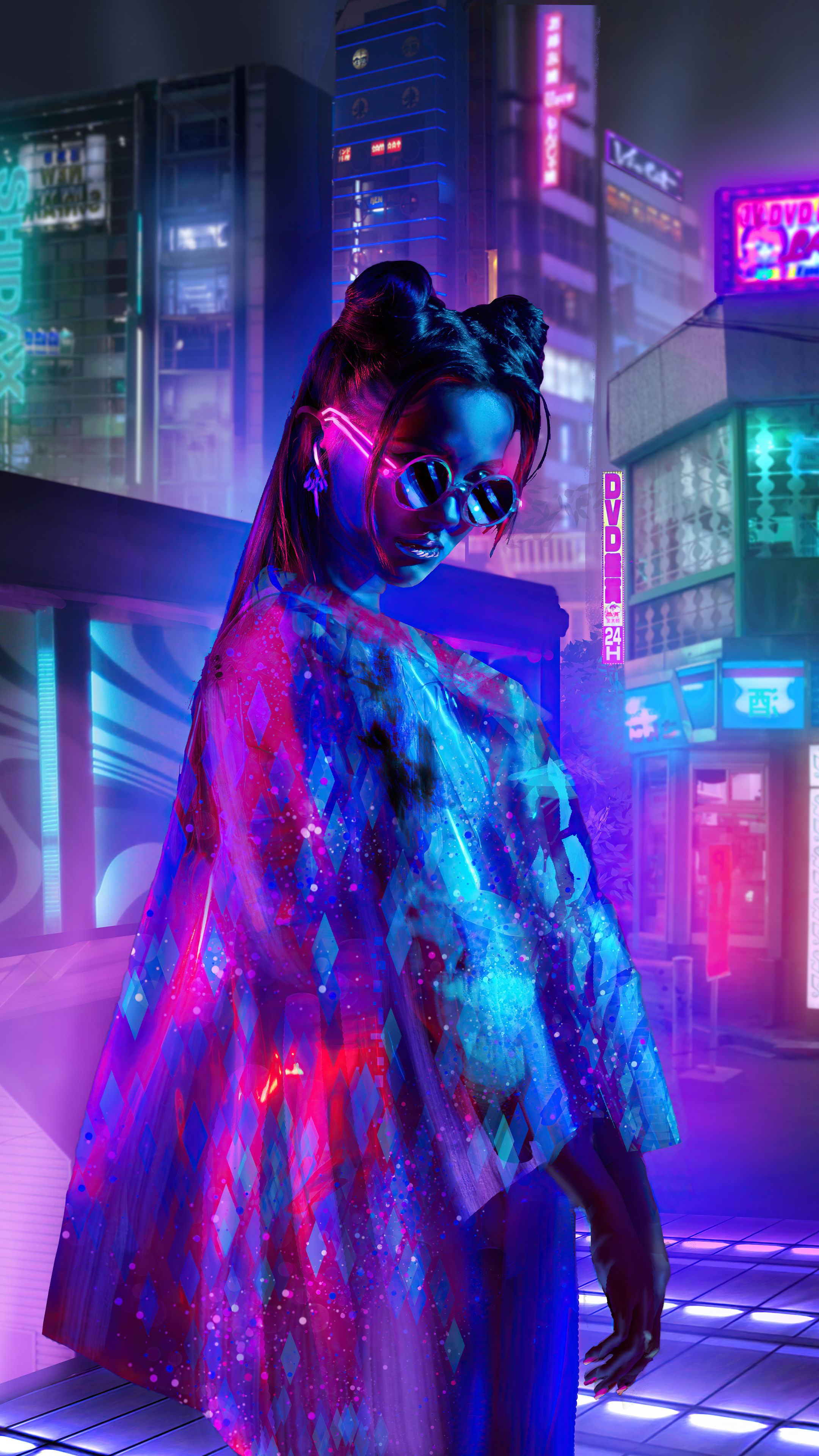2160x3840 Tokyo Girl Japanese Cyberpunk Synthwave Sony Xperia X, XZ, Z5 Premium , HD 4k Wallpaper, Image, Background, Photos and Picture