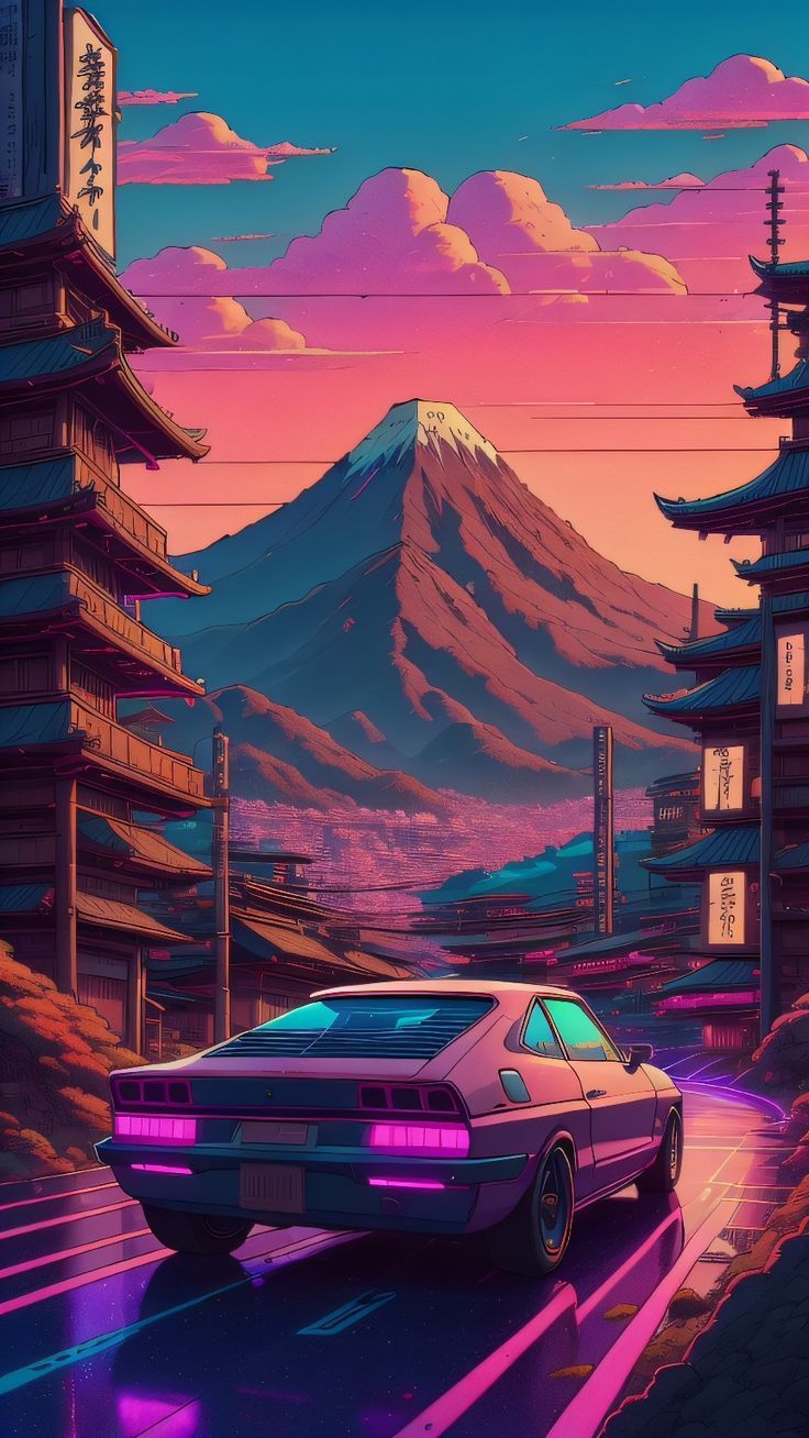 736x1308 Synthwave Japan