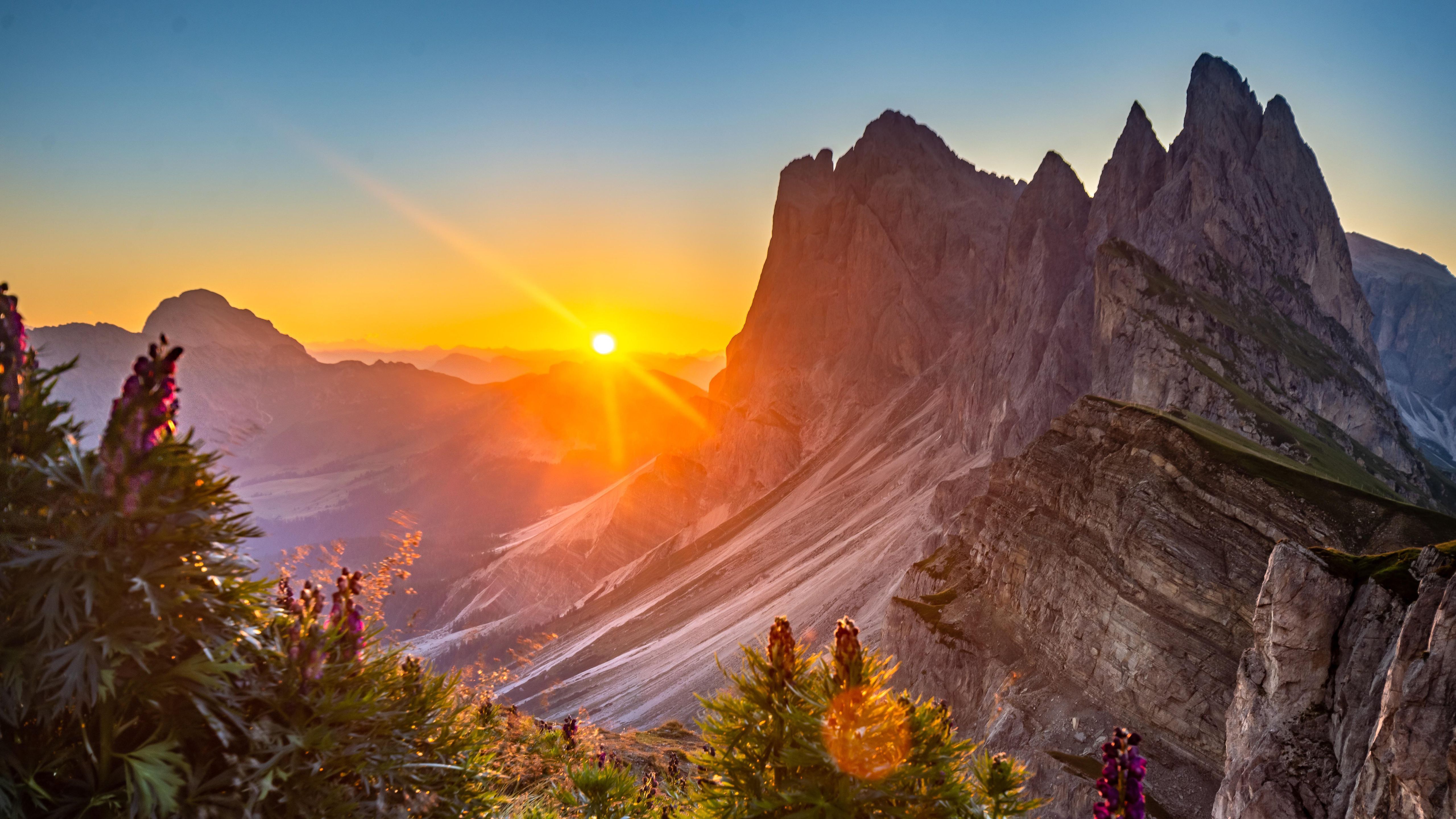 5120x2880 Sunrise At The Dolomites Italy 4K 5K HD Nature Wallpaper