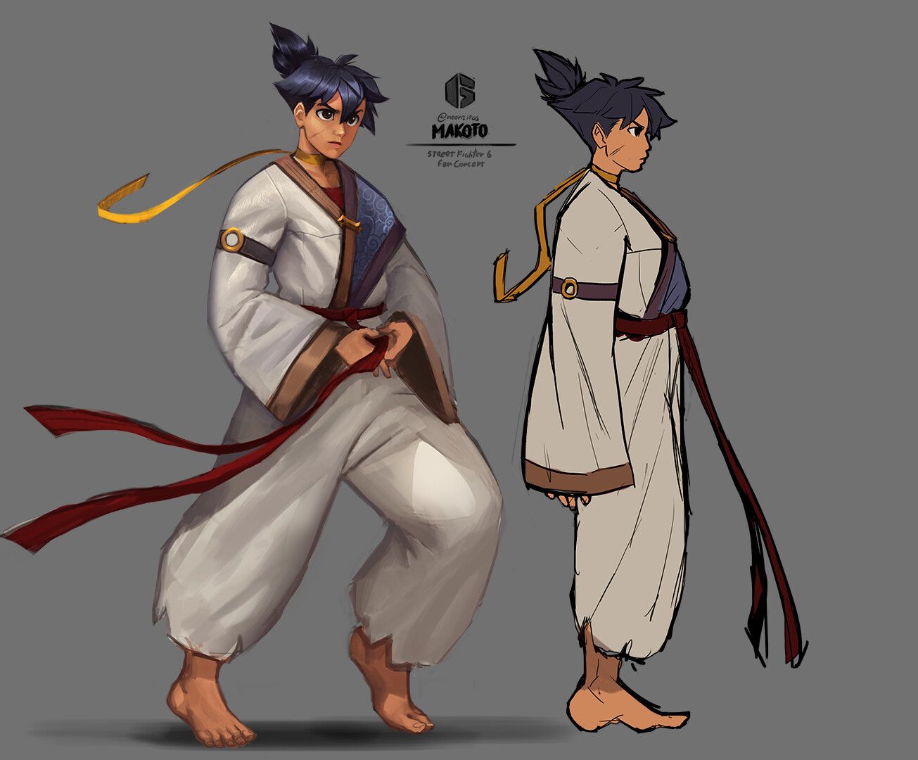 1305x1080 Makoto Fighter 6 concept fanart