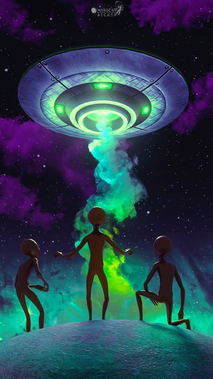 720x1280 Space alien wallpaper. Alien galaxy wallpaper, Aliens wallpaper iphone, Alien art