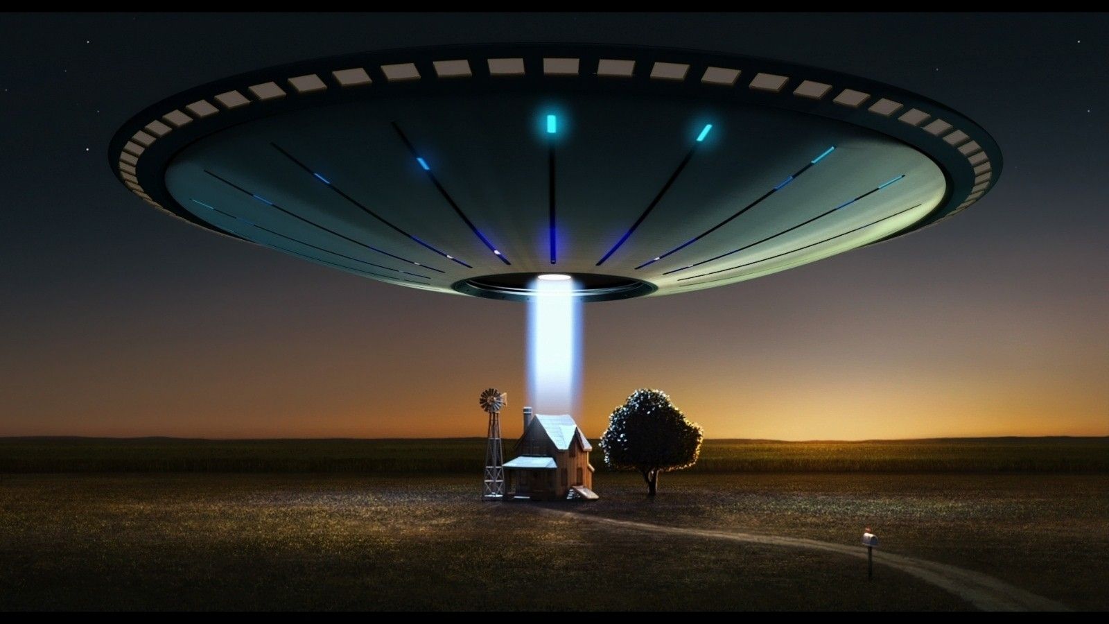 1600x900 sci, Fi, Ufo, Spaceship, Spacecreft, Humor, Farm, Landscapes, Buildings, House, Aliens Wallpaper HD / Desktop and Mobile Background