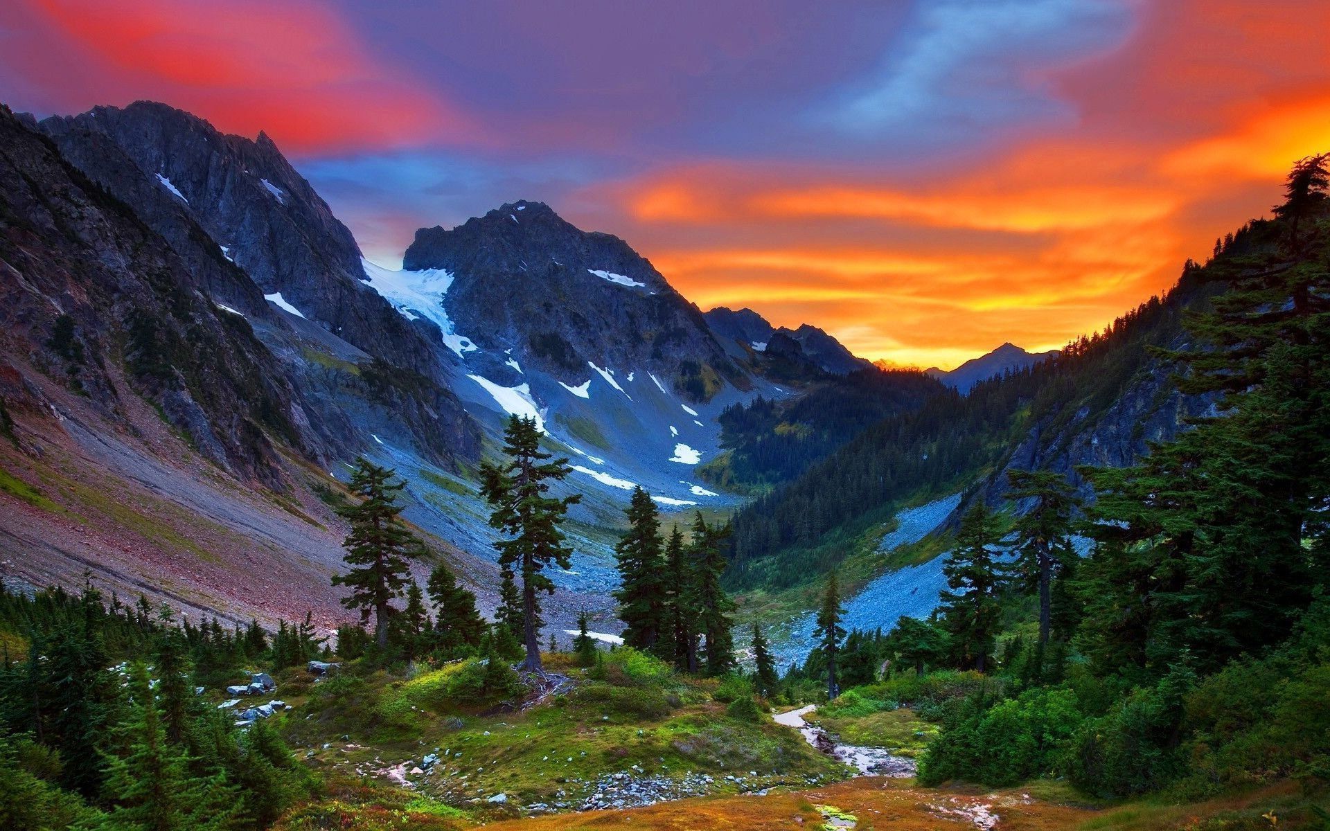 1920x1200 Alpine Sunset: HD Wallpaper of Switzerland's Majestic Beautyx1200