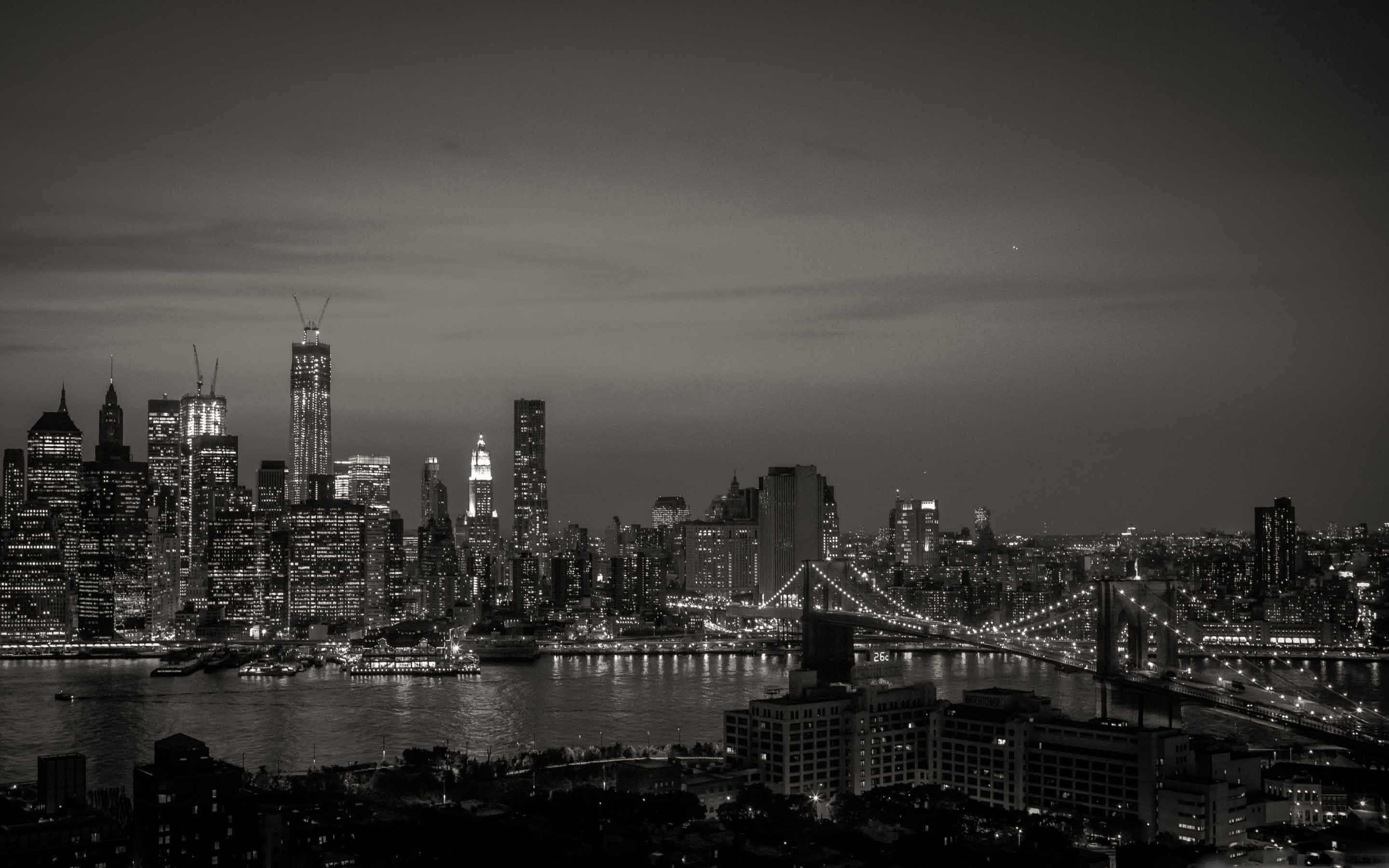 2880x1800 New York City Black And White MacBook Air Wallpaper Download