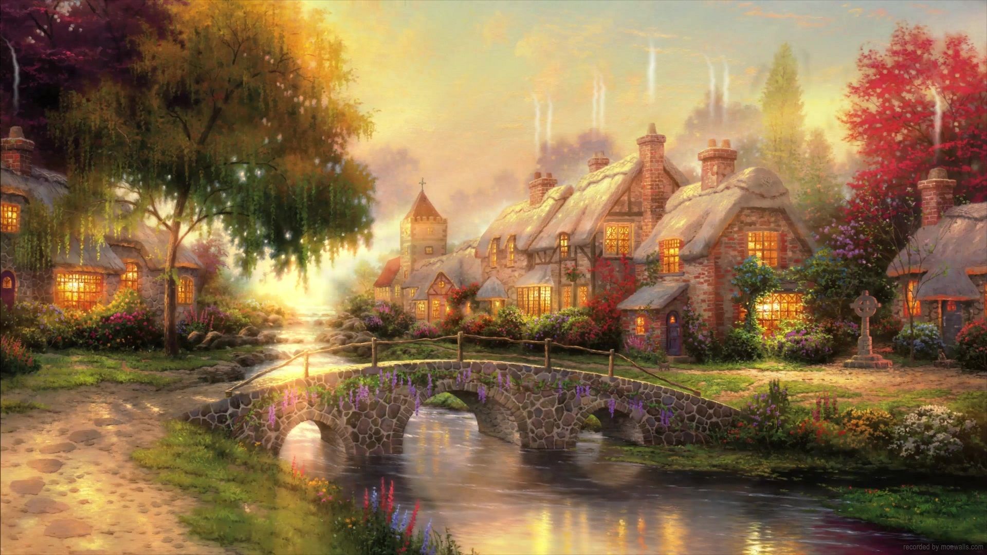 1920x1080 Village River Live Wallpaper