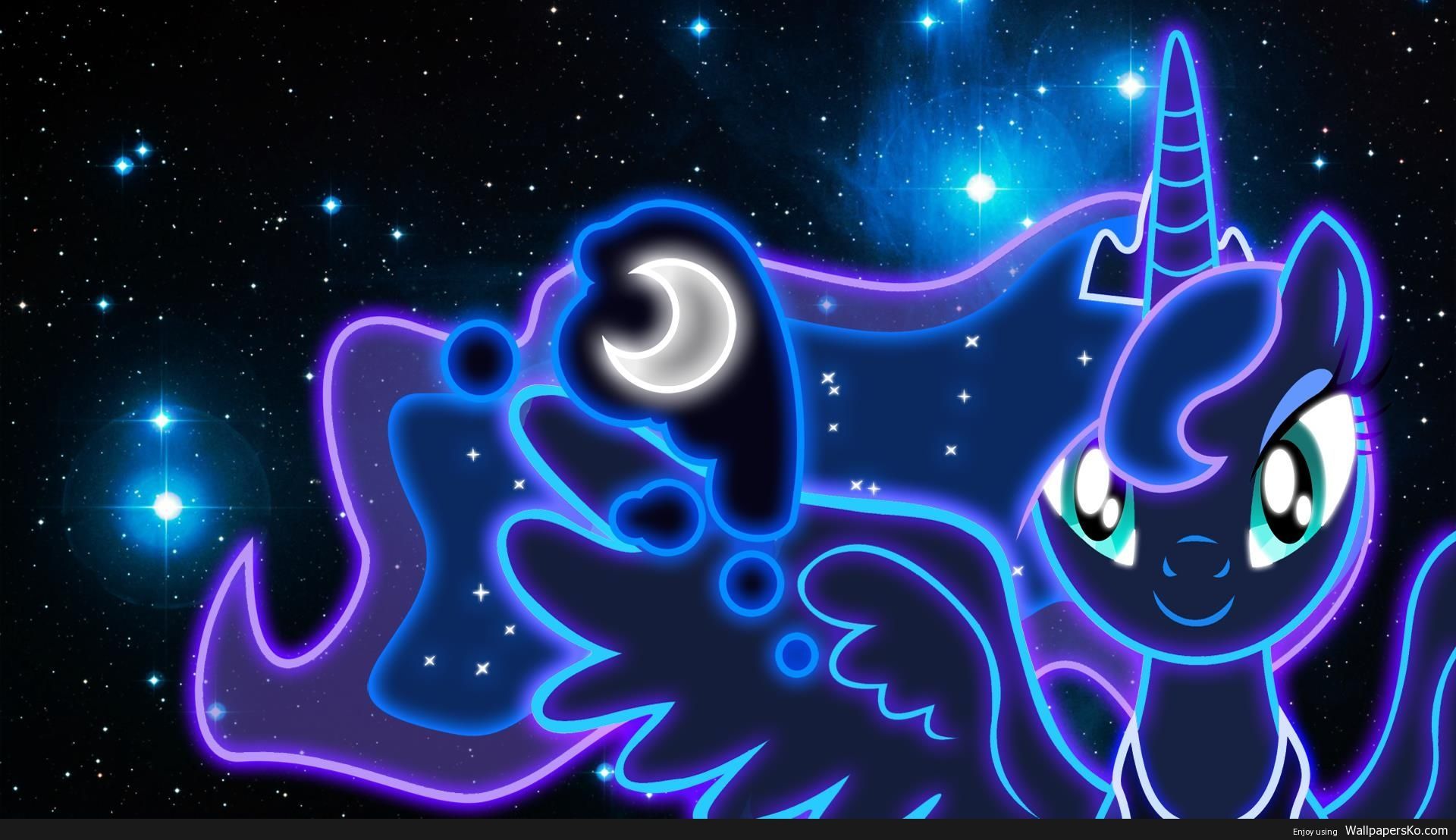 1920x1108 Neon Princess Luna wallpaper. (zoomed in)