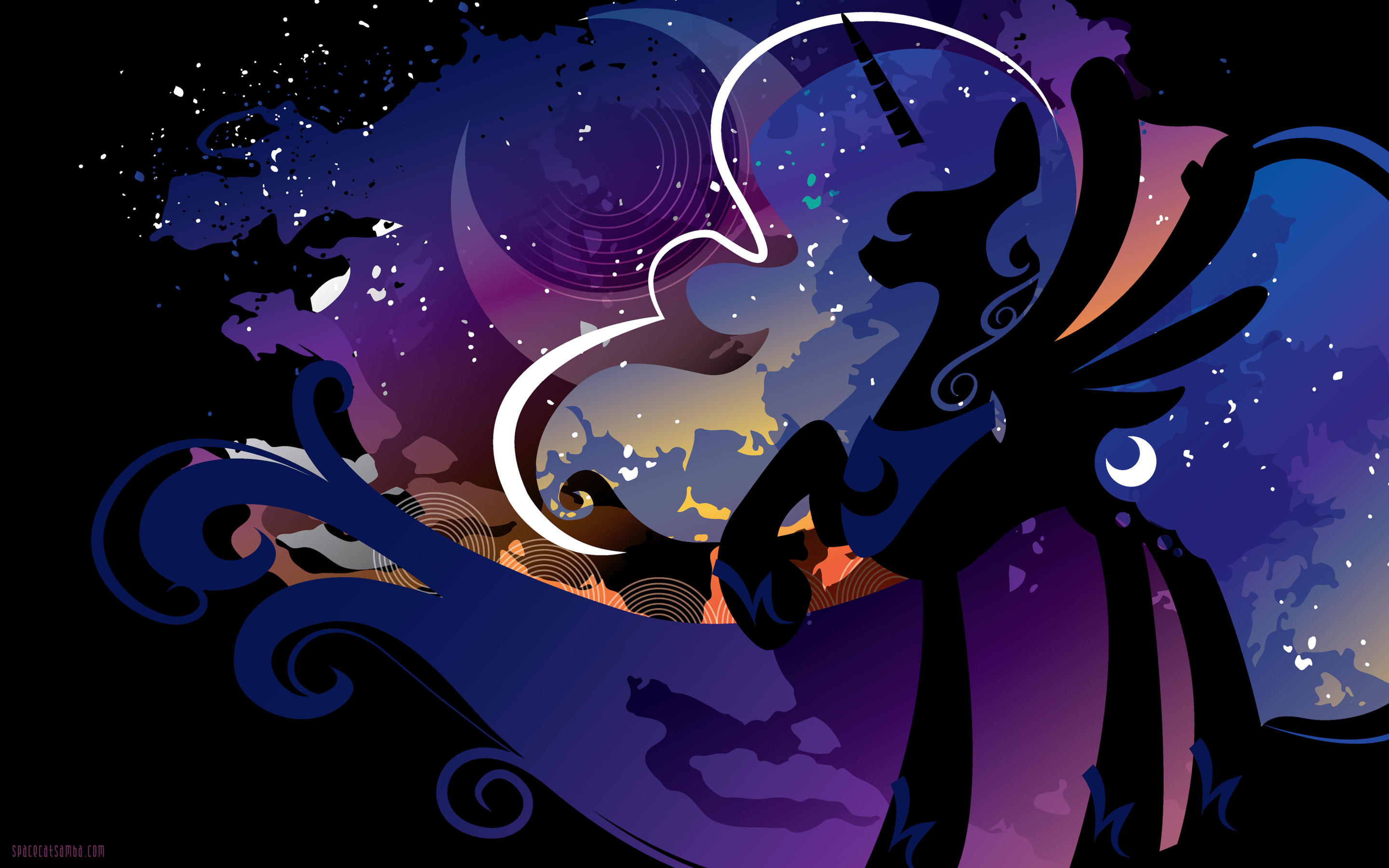 2880x1800 Luna Silhouette Wall by SambaNeko. My Little Pony wallpaper. My Little Wallpaper are Magic